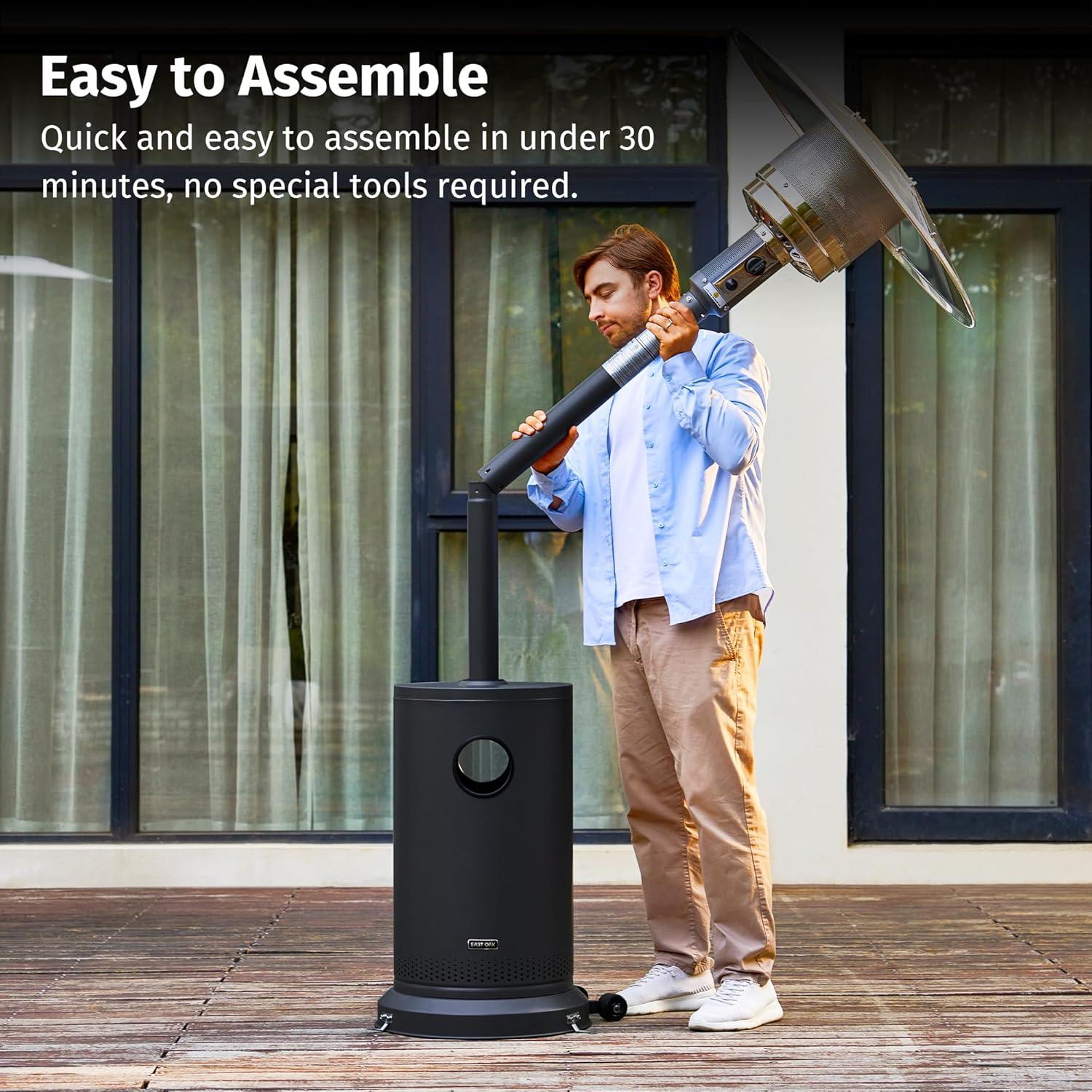 Calentador de Patio EAST OAK 50,000 BTU Propano Negro