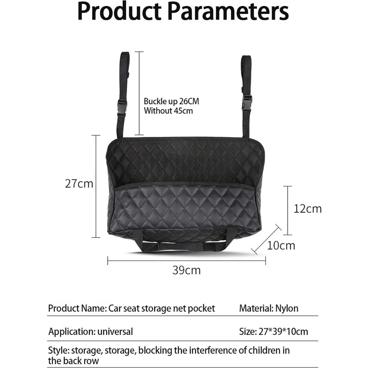 Soporte de bolso para auto ANLEM - Organizador de cuero PU negro