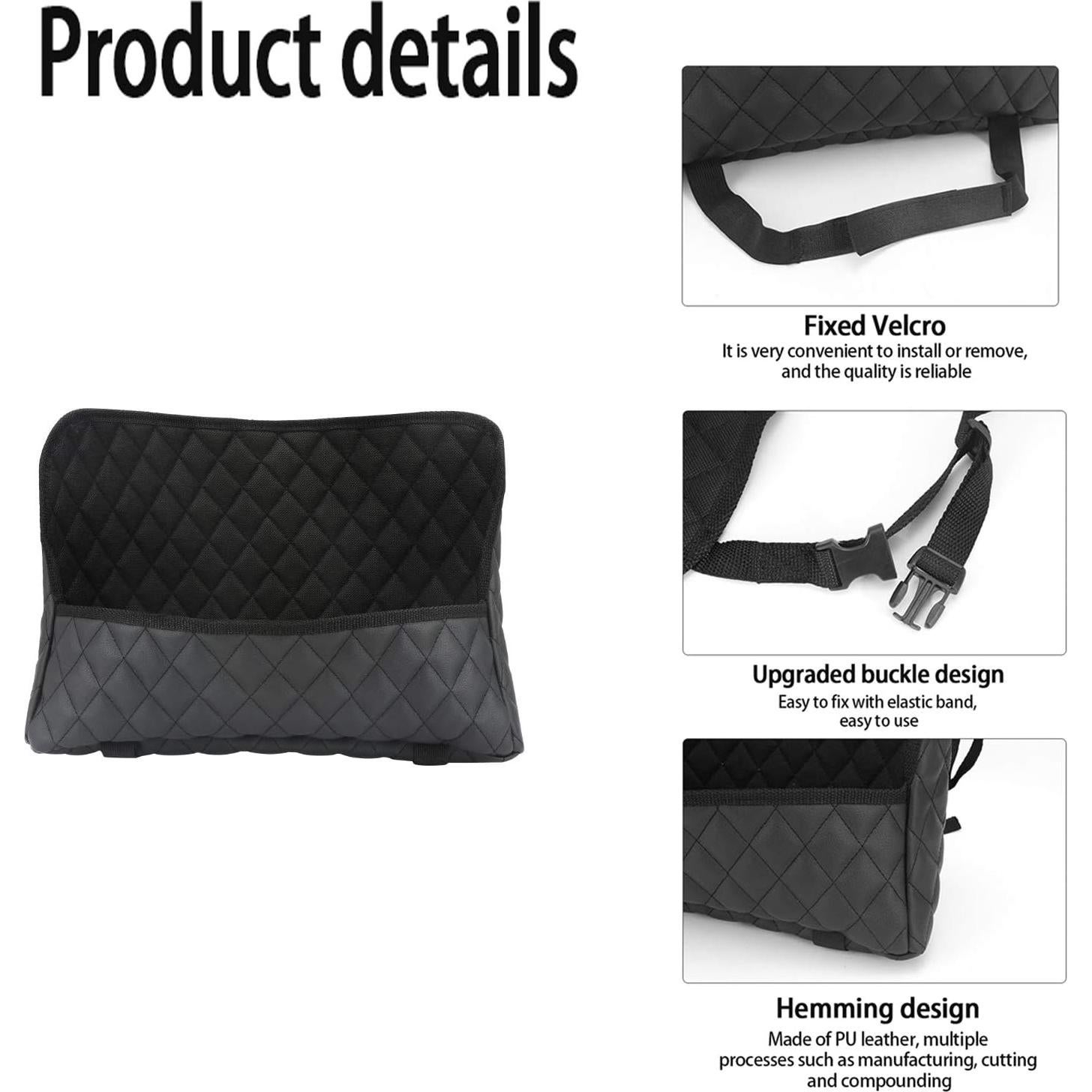 Soporte de bolso para auto ANLEM - Organizador de cuero PU negro