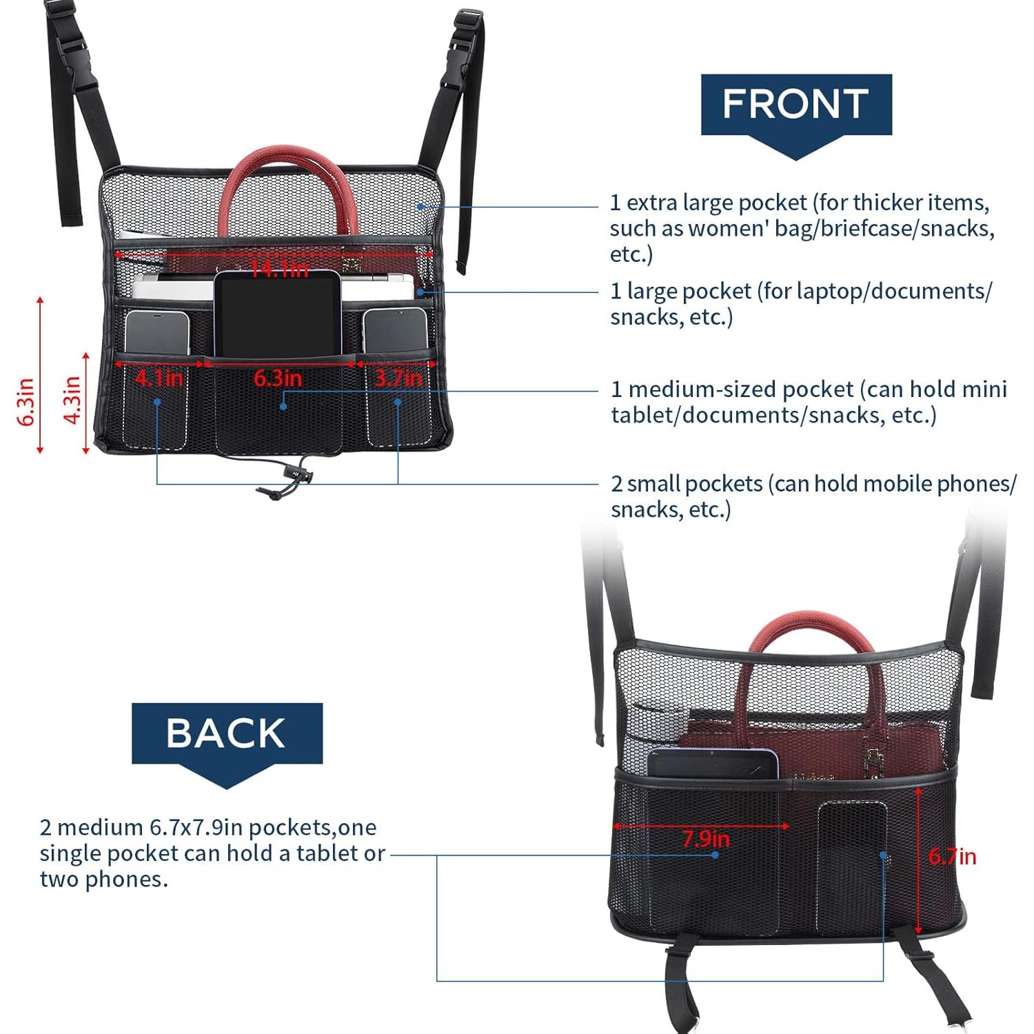 Organizador de Asiento de Coche Eing - Almacenamiento Negro