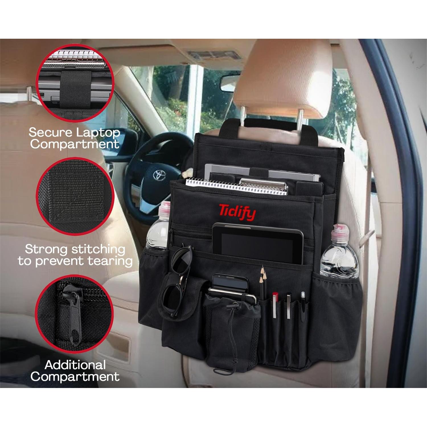 Organizador de Asiento Trasero Tidify - Almacenamiento para Laptop y Tabletas