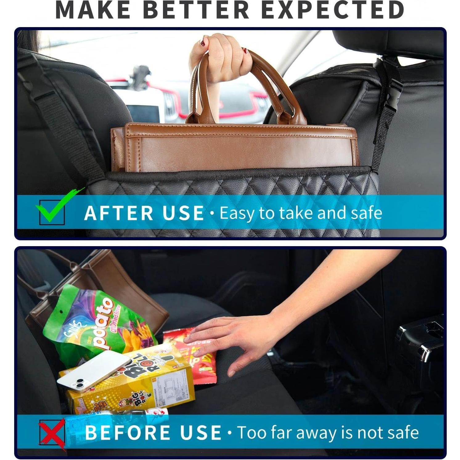 Soporte de bolso para automóvil SunlightXS negro 37.4x25 cm