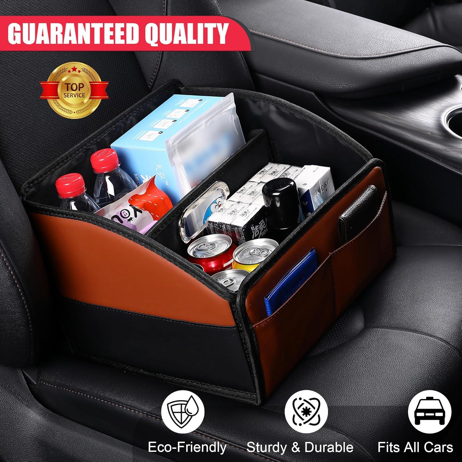 Organizador de Asiento de Coche Uplien FJS de Cuero Plegable