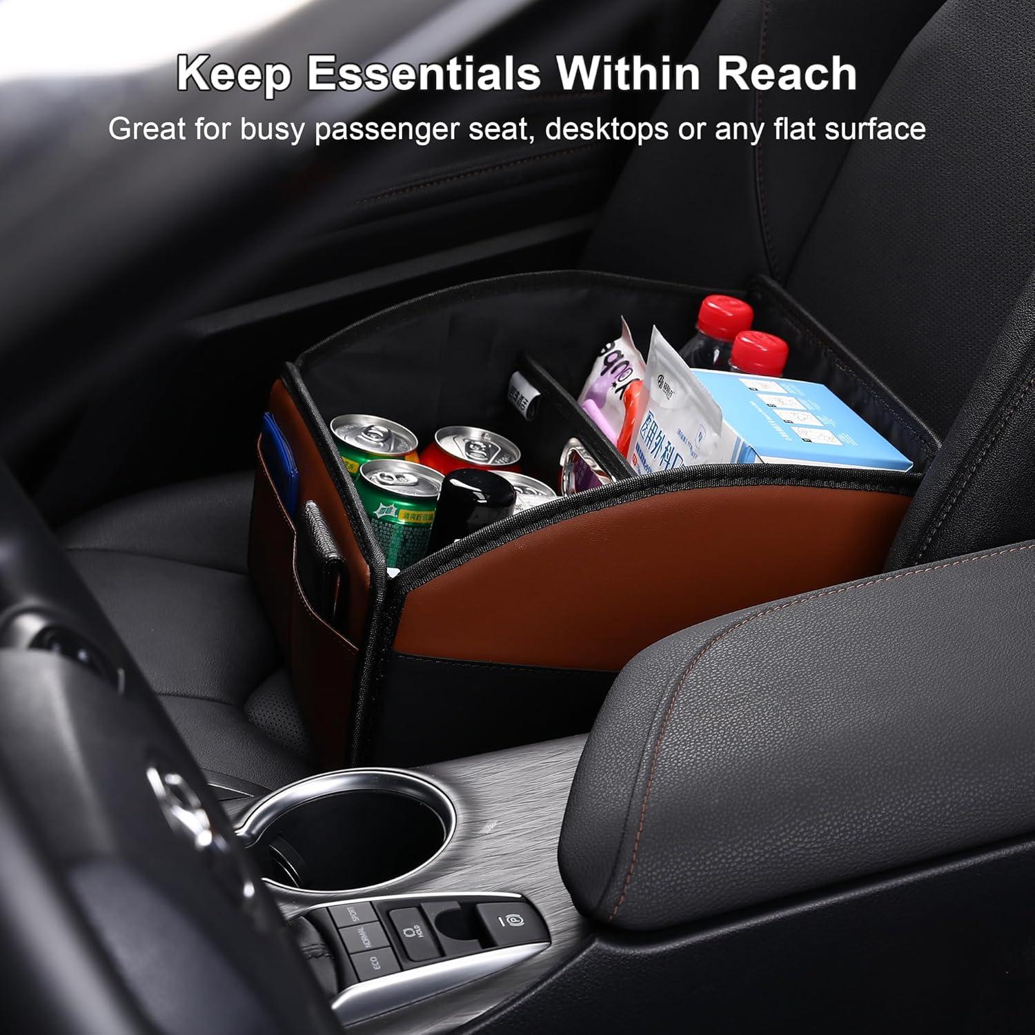 Organizador de Asiento de Coche Uplien FJS de Cuero Plegable