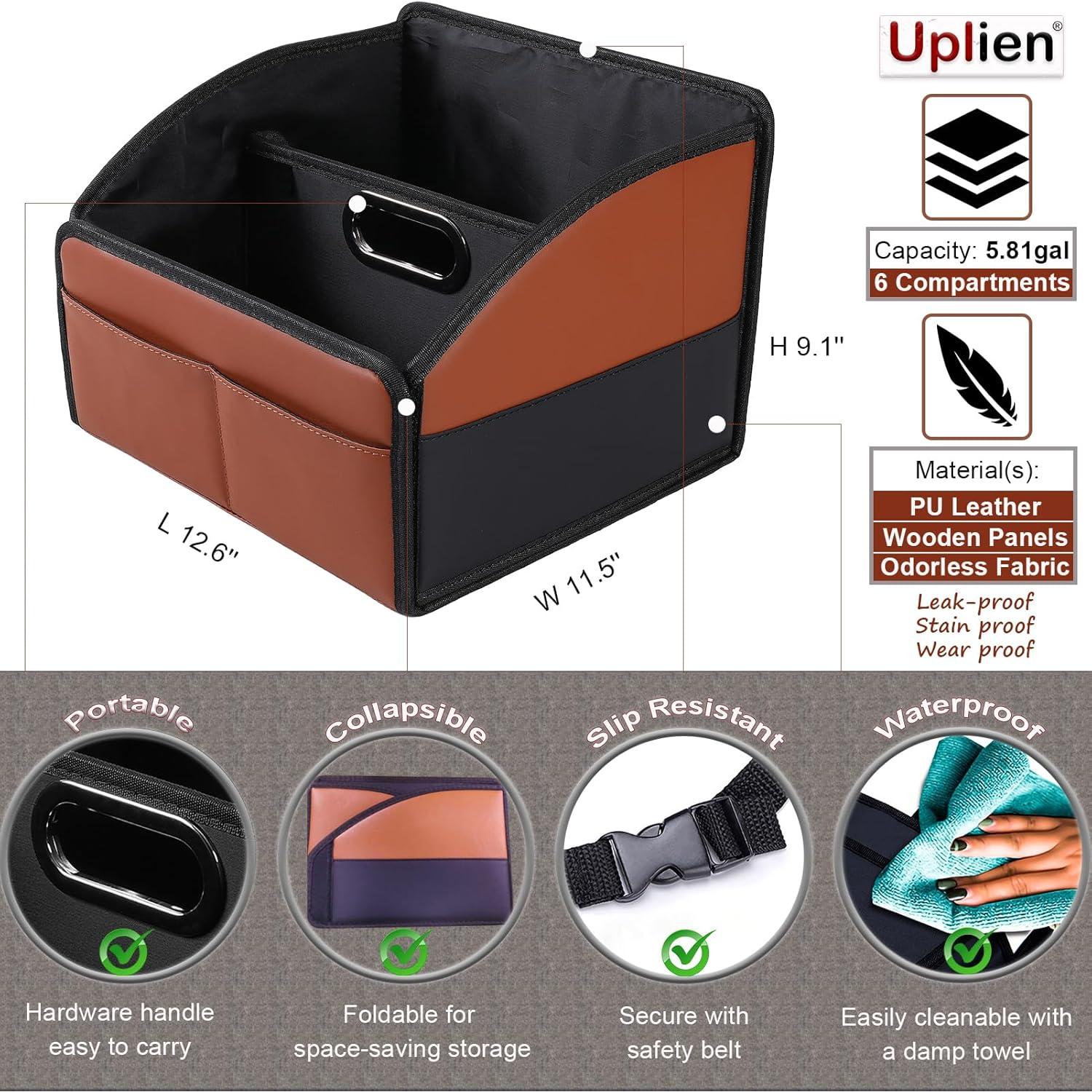Organizador de Asiento de Coche Uplien FJS de Cuero Plegable
