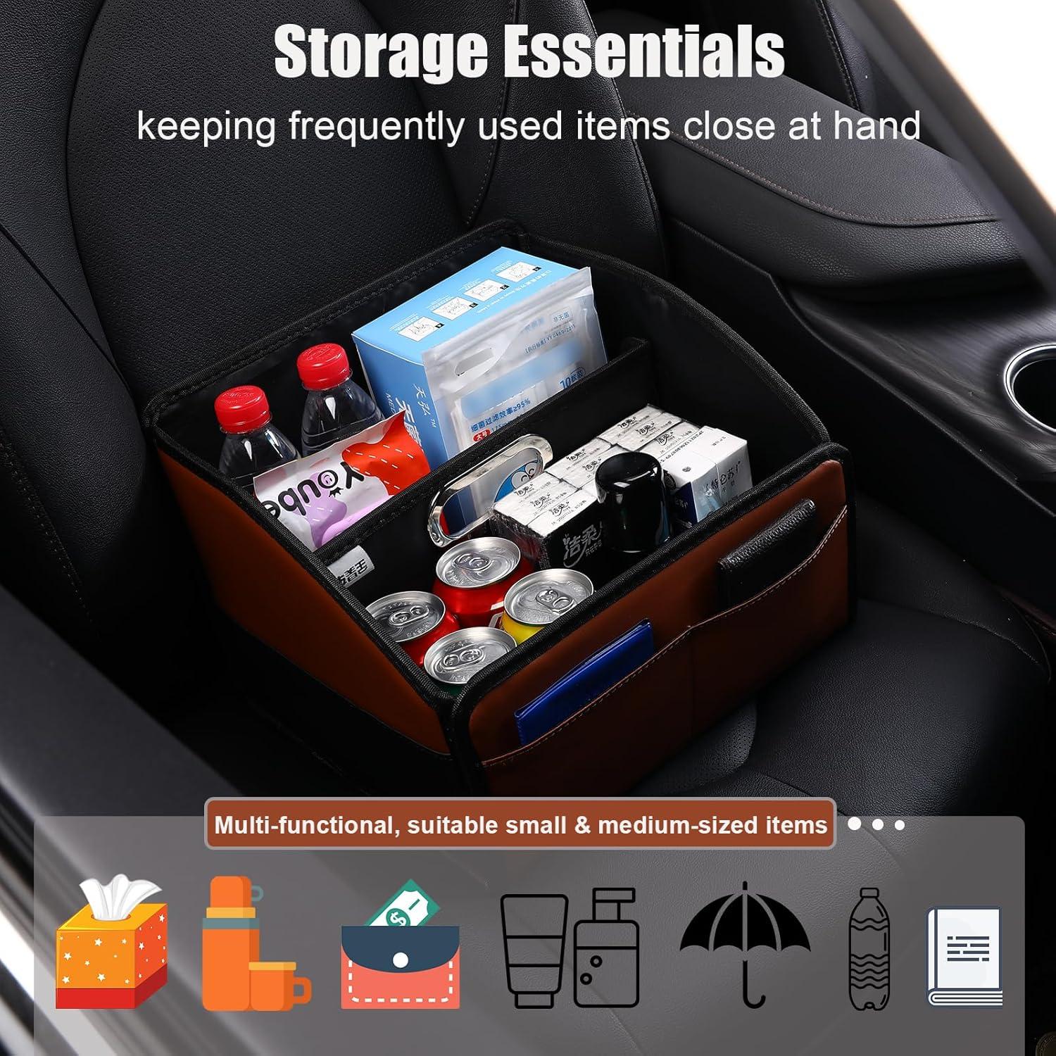 Organizador de Asiento de Coche Uplien FJS de Cuero Plegable