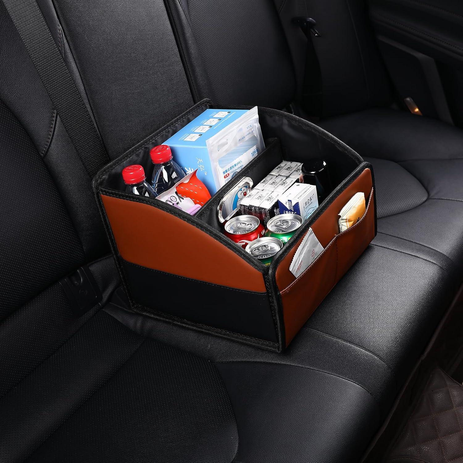 Organizador de Asiento de Coche Uplien FJS de Cuero Plegable