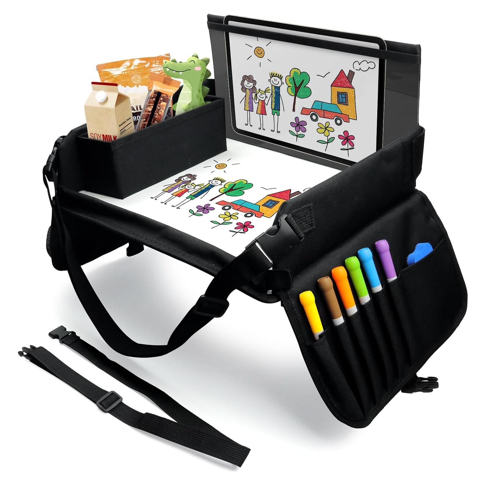 Bandeja de Viaje para Niños Julaiwy - Organizador para Coche Negro