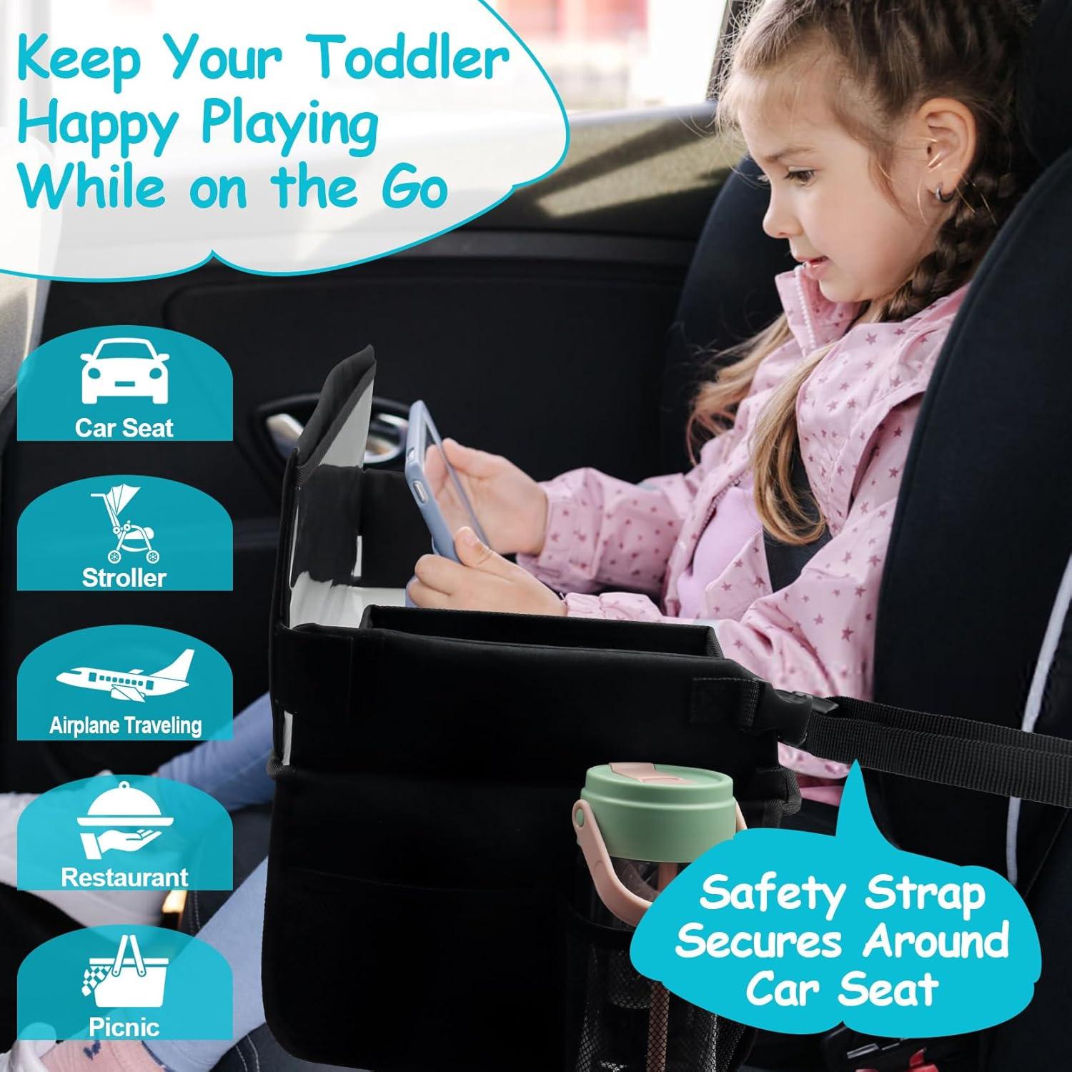 Bandeja de Viaje para Niños Julaiwy - Organizador para Coche Negro