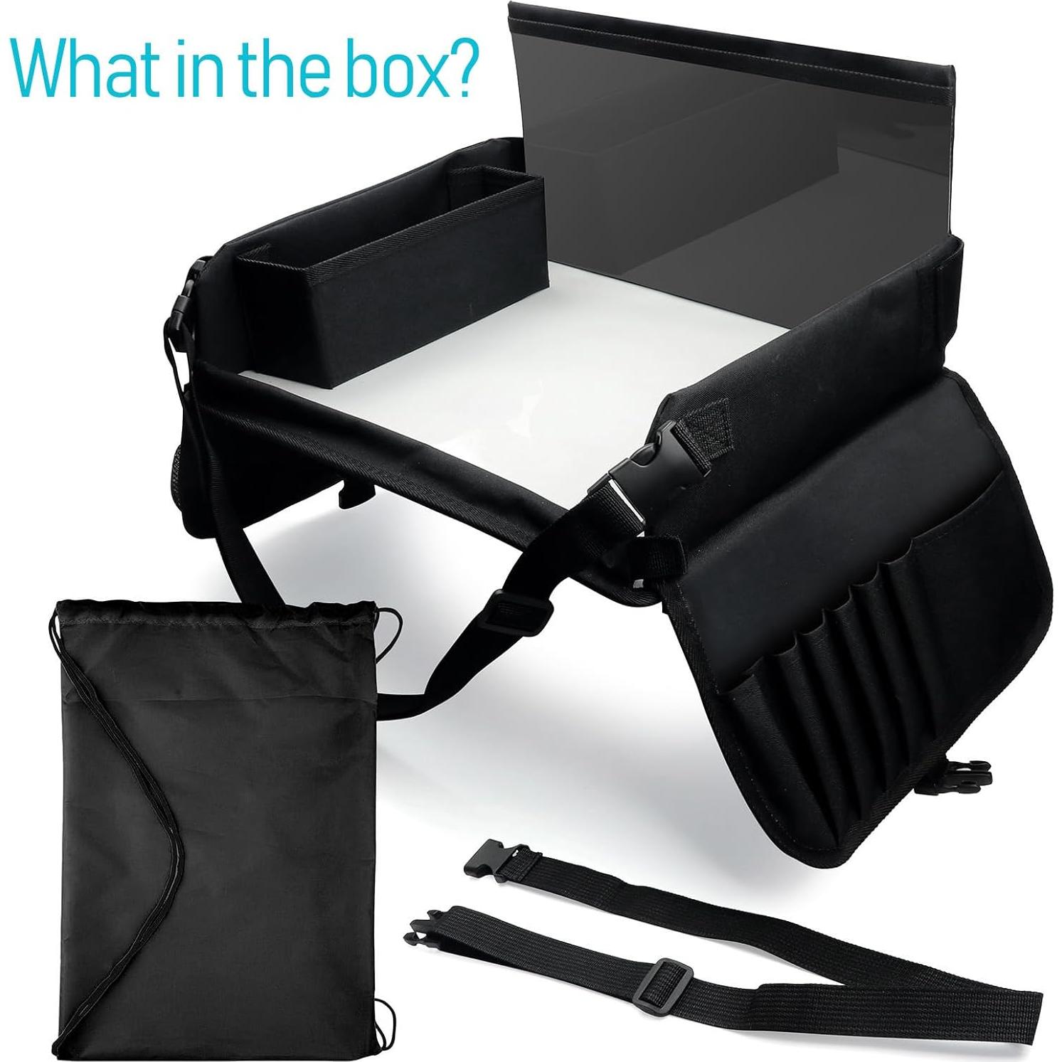 Bandeja de Viaje para Niños Julaiwy - Organizador para Coche Negro