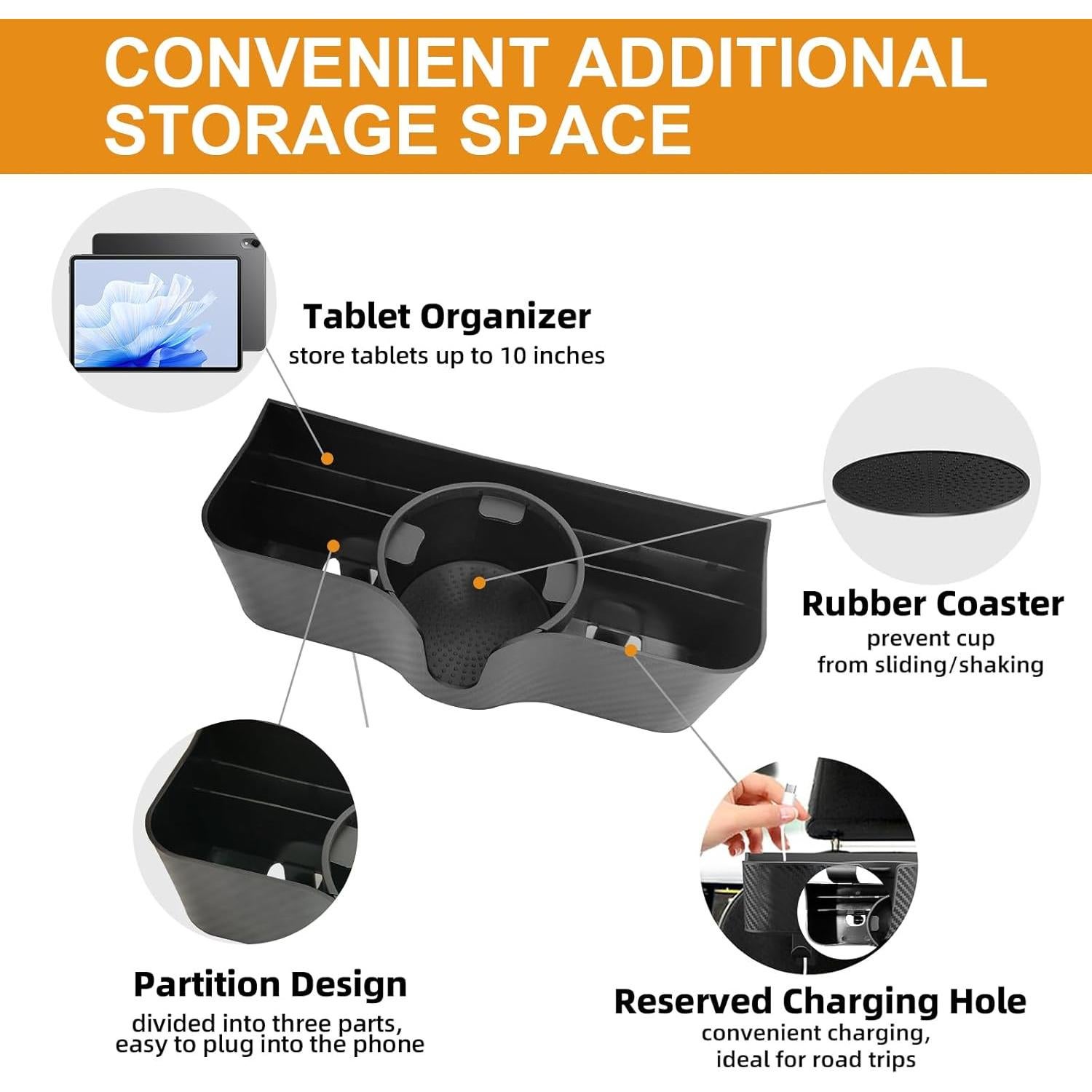 Organizador de Asiento Trasero 4 en 1 PANSDORE Negro