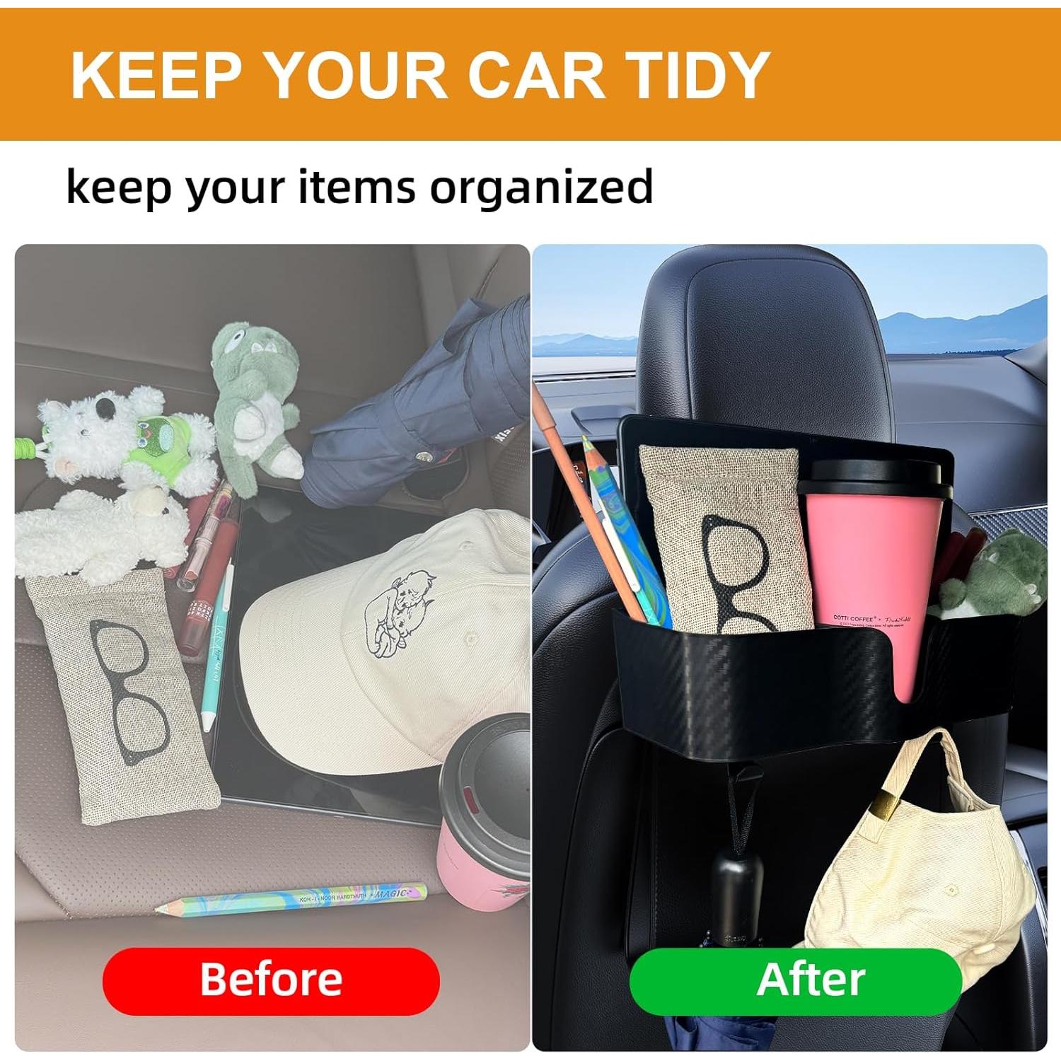 Organizador de Asiento Trasero 4 en 1 PANSDORE Negro