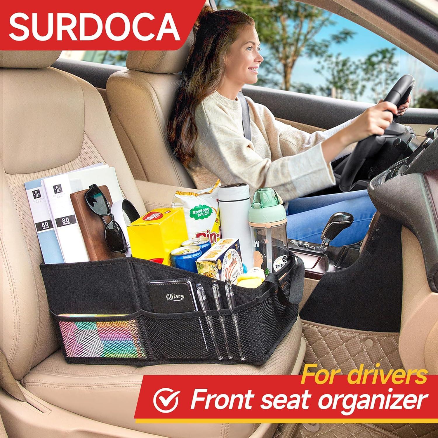 Organizador de Asiento de Coche SURDOCA Negro Plegable 44x24x22cm