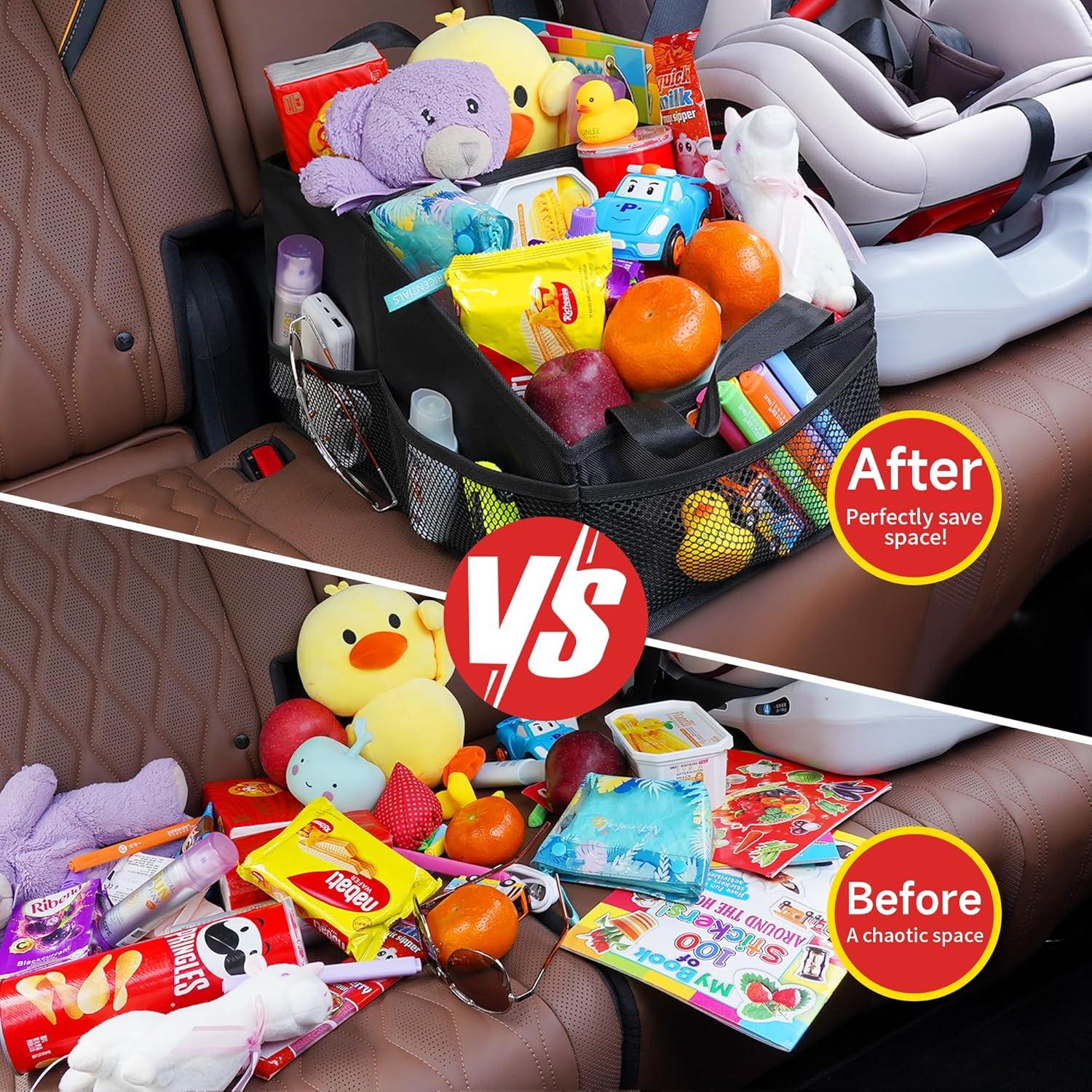 Organizador de Asiento de Coche SURDOCA Negro Plegable 44x24x22cm