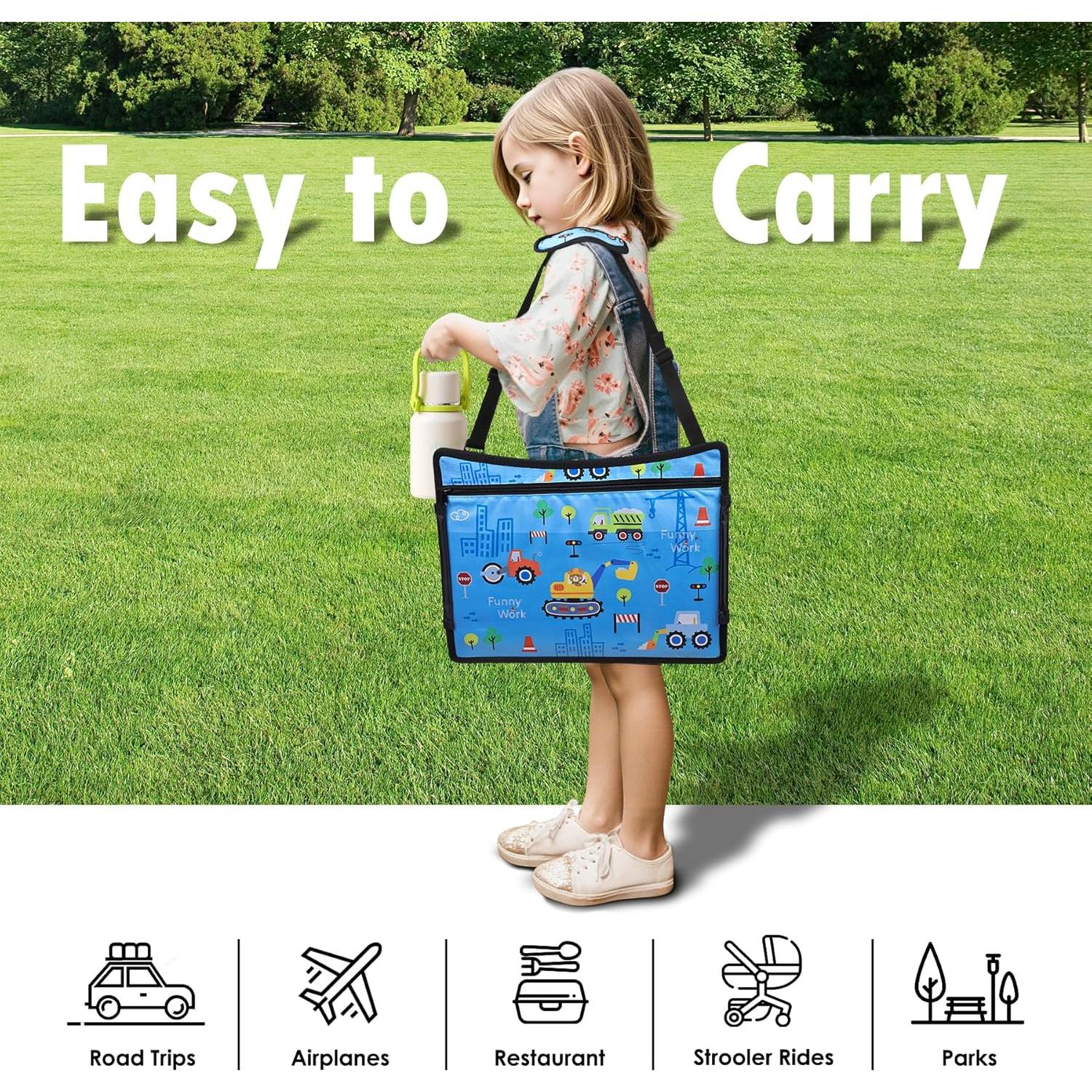 Bandeja de Viaje UTOLOVE para Niños Azul Claro con Organizador