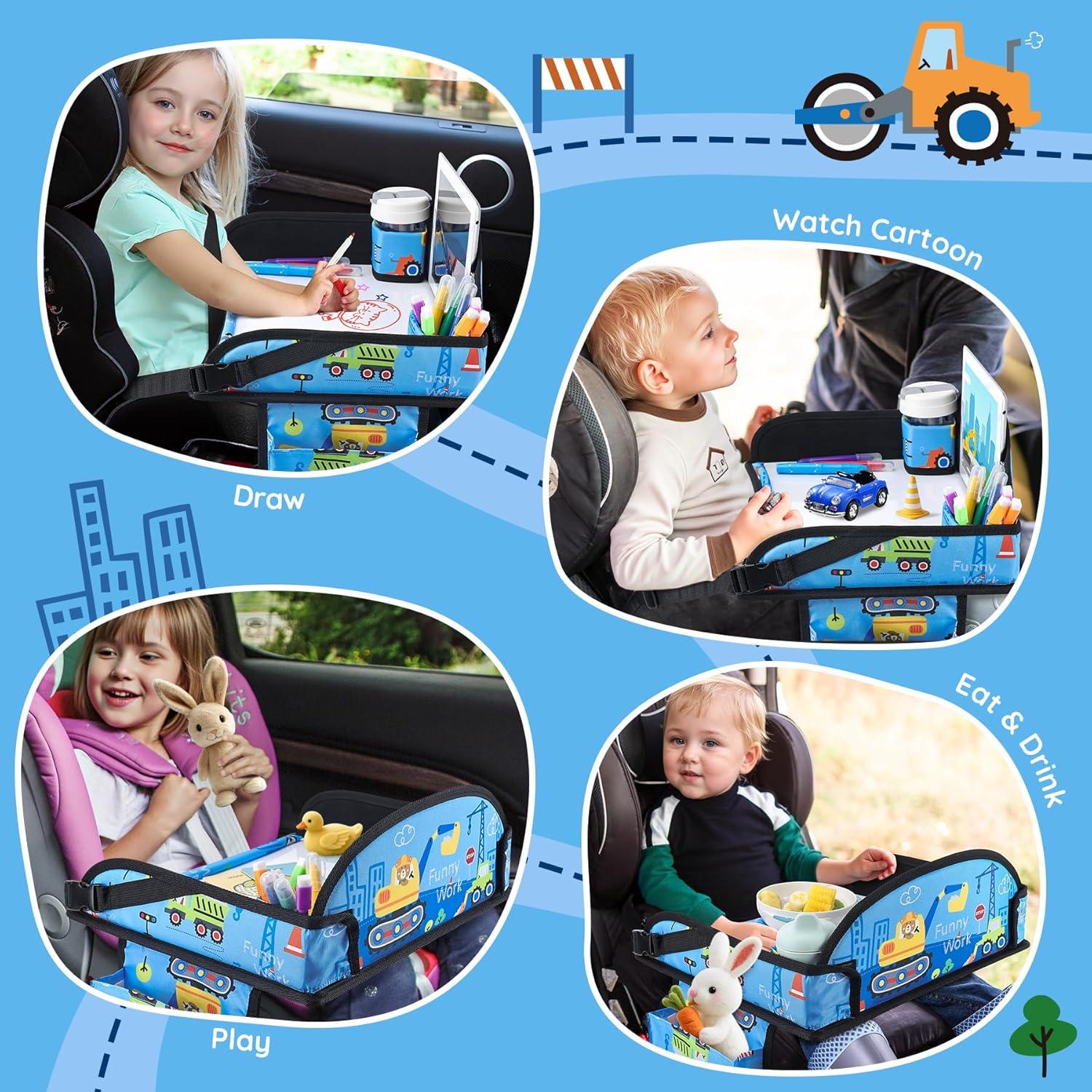 Bandeja de Viaje UTOLOVE para Niños Azul Claro con Organizador