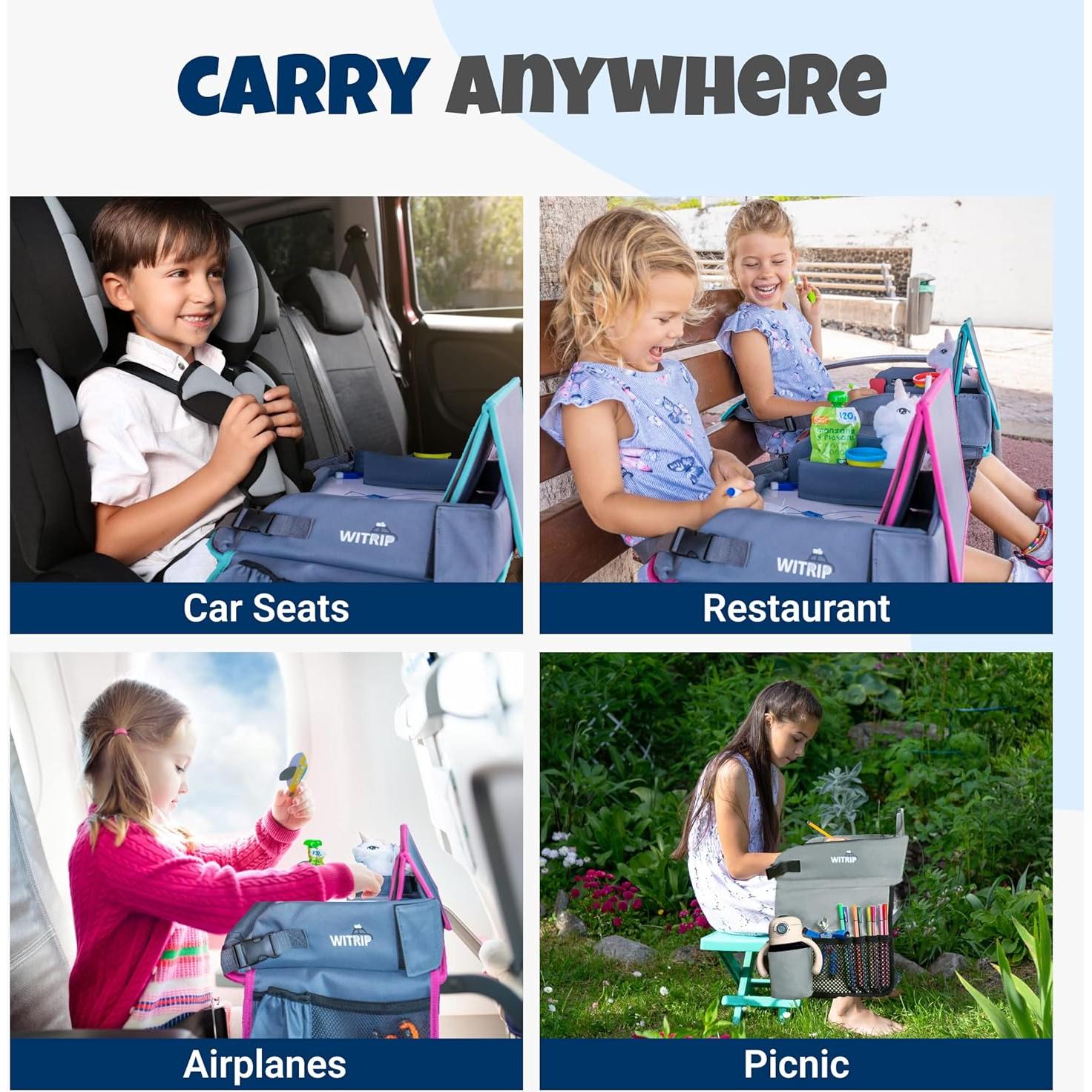 Bandeja de Viaje para Niños WITRIP con Pizarra Borrado Seco