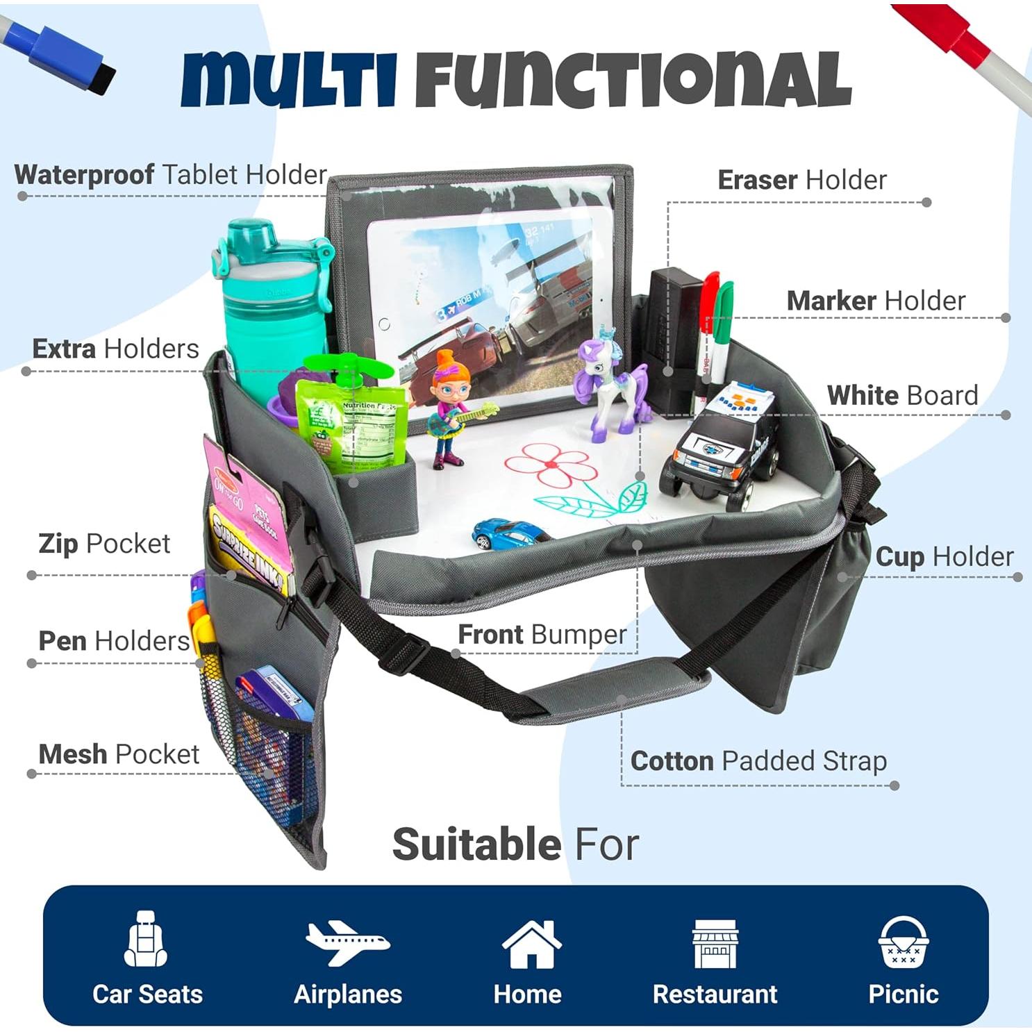 Bandeja de Viaje para Niños WITRIP con Pizarra Borrado Seco