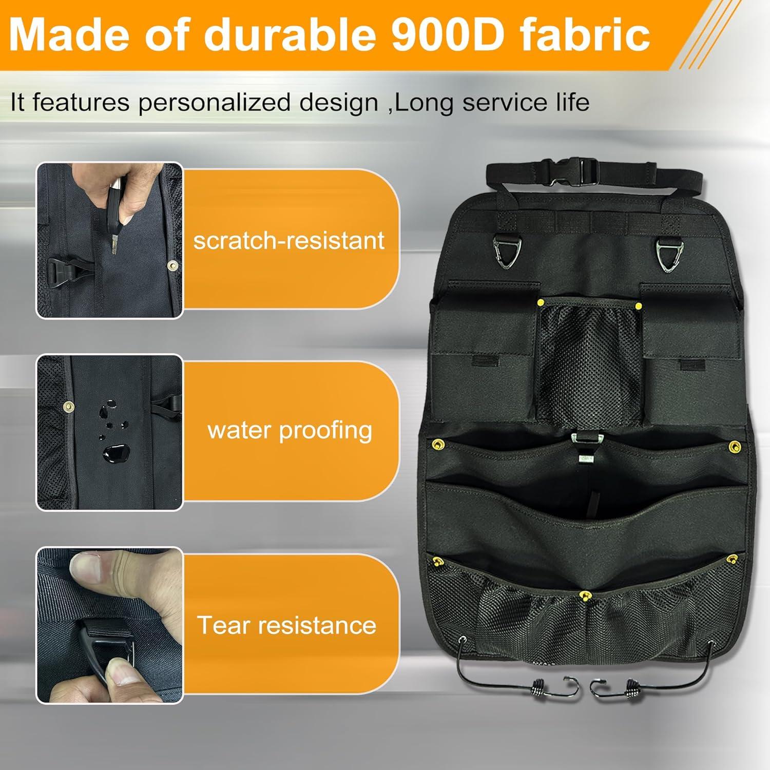 Organizador de Asiento de Coche STOLCA Negro con 8 Bolsillos