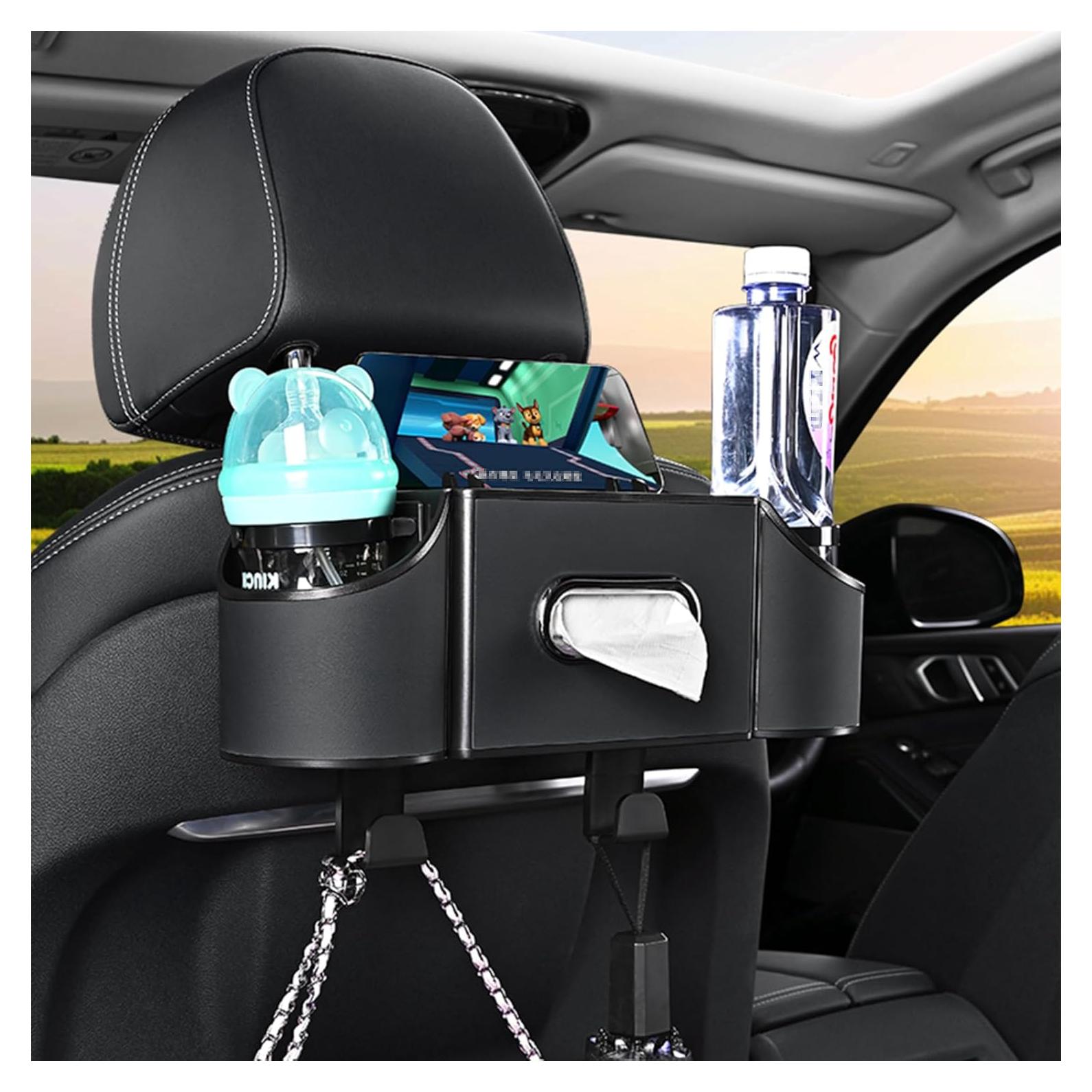 Organizador de Asiento Trasero Joezhe 4 en 1 Multifuncional Negro