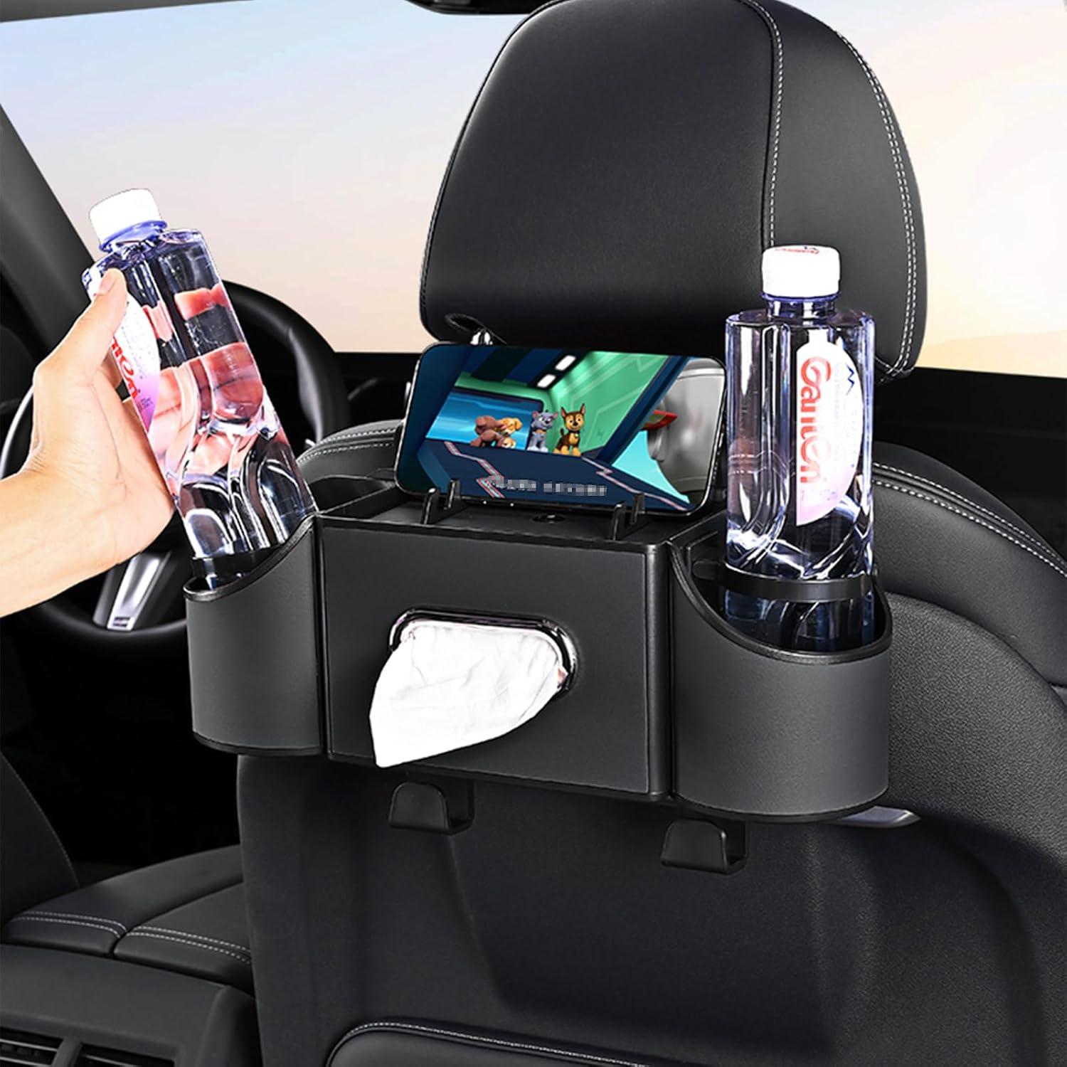 Organizador de Asiento Trasero Joezhe 4 en 1 Multifuncional Negro