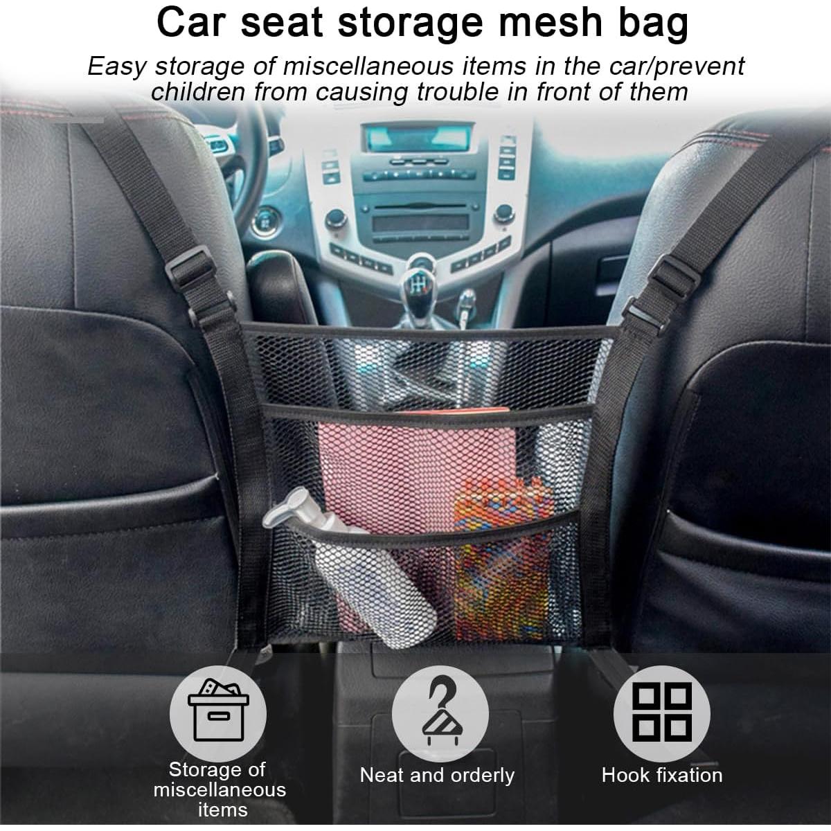 Organizador de Malla para Auto Zipelo, 3 Capas, Negro