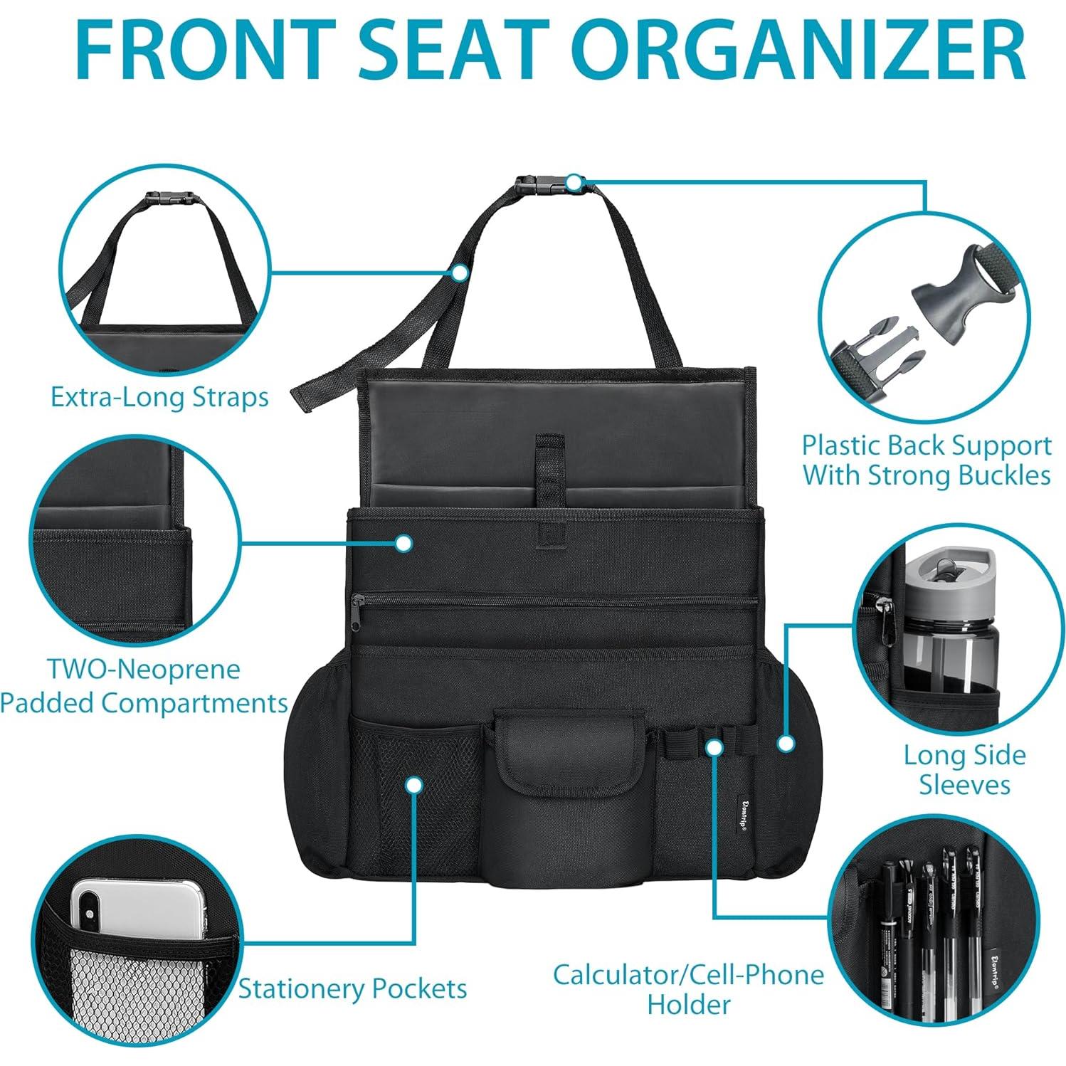 Organizador de Asiento Frontal Elantrip Negro 33x15.24x43.18 cm