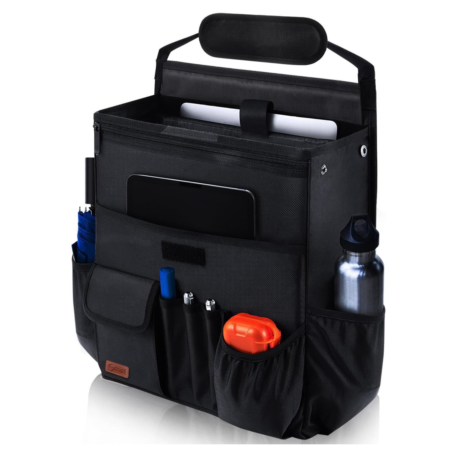 Organizador de Asiento de Auto Smof Negro con Compartimento para Laptop