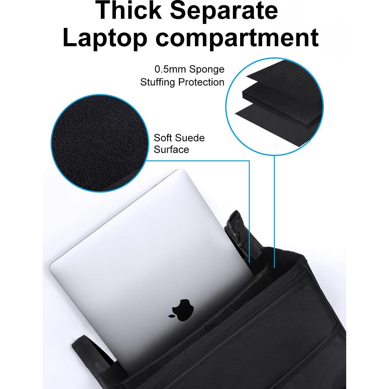 Organizador de Asiento de Auto Smof Negro con Compartimento para Laptop