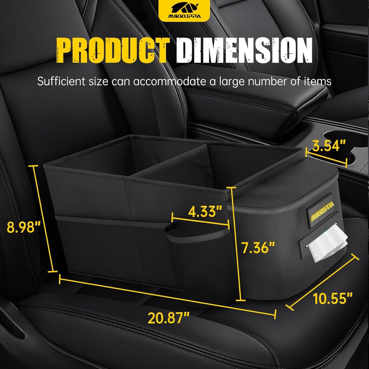 Organizador de Asiento de Coche MIKKUPPA - Negro, 43x27x23 cm