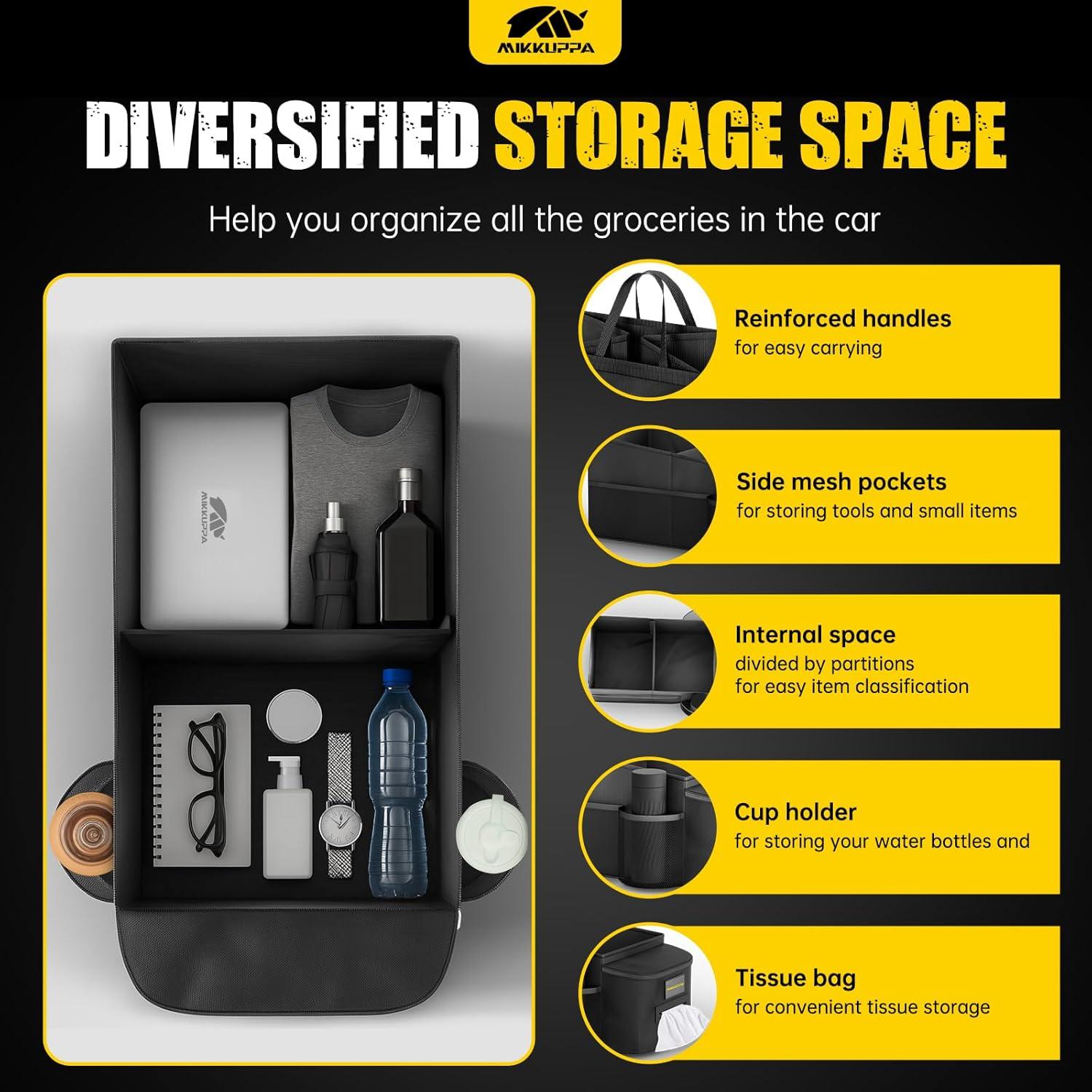 Organizador de Asiento de Coche MIKKUPPA - Negro, 43x27x23 cm