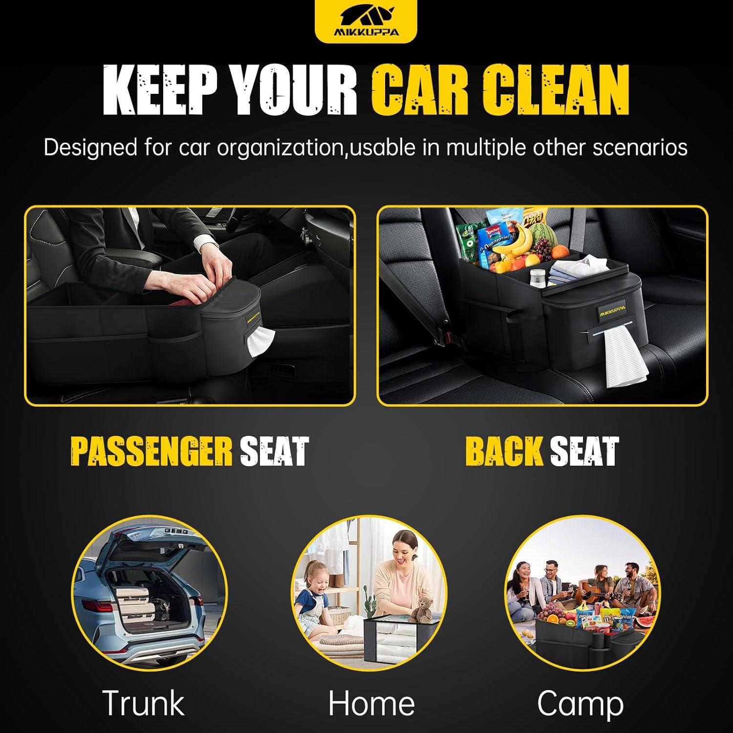 Organizador de Asiento de Coche MIKKUPPA - Negro, 43x27x23 cm