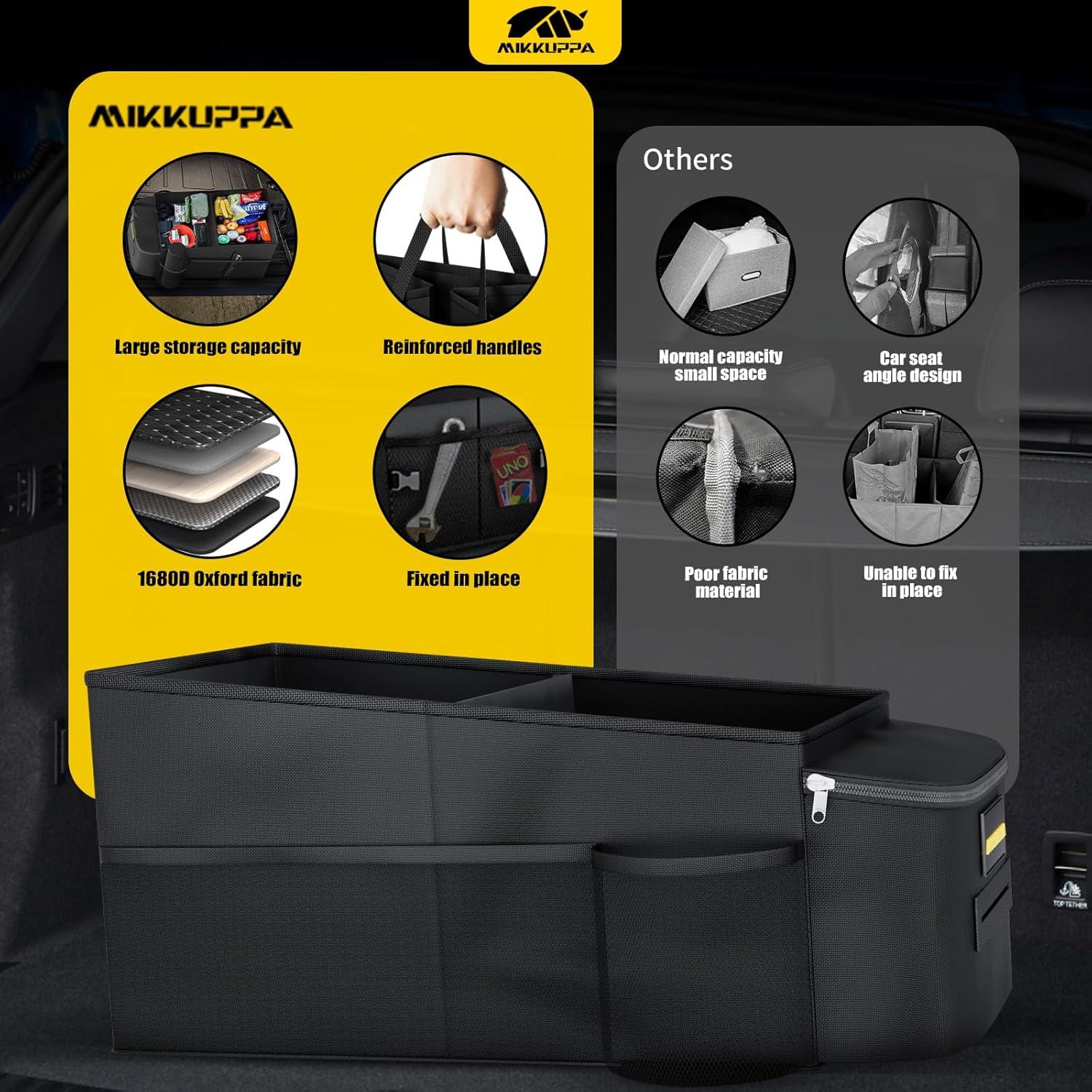 Organizador de Asiento de Coche MIKKUPPA - Negro, 43x27x23 cm