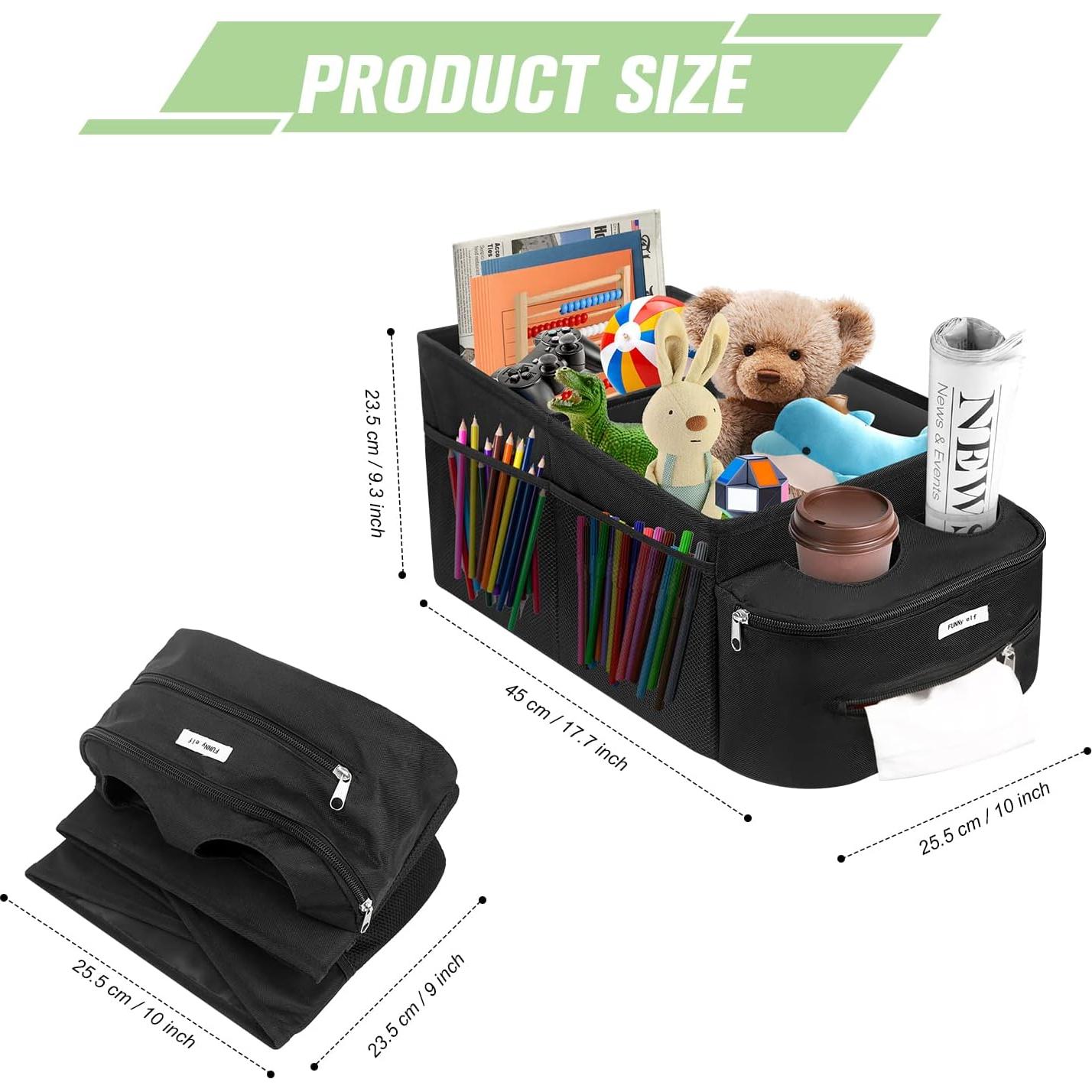 Organizador de Asiento de Coche FUNNy elf Plegable con 4 Portavasos