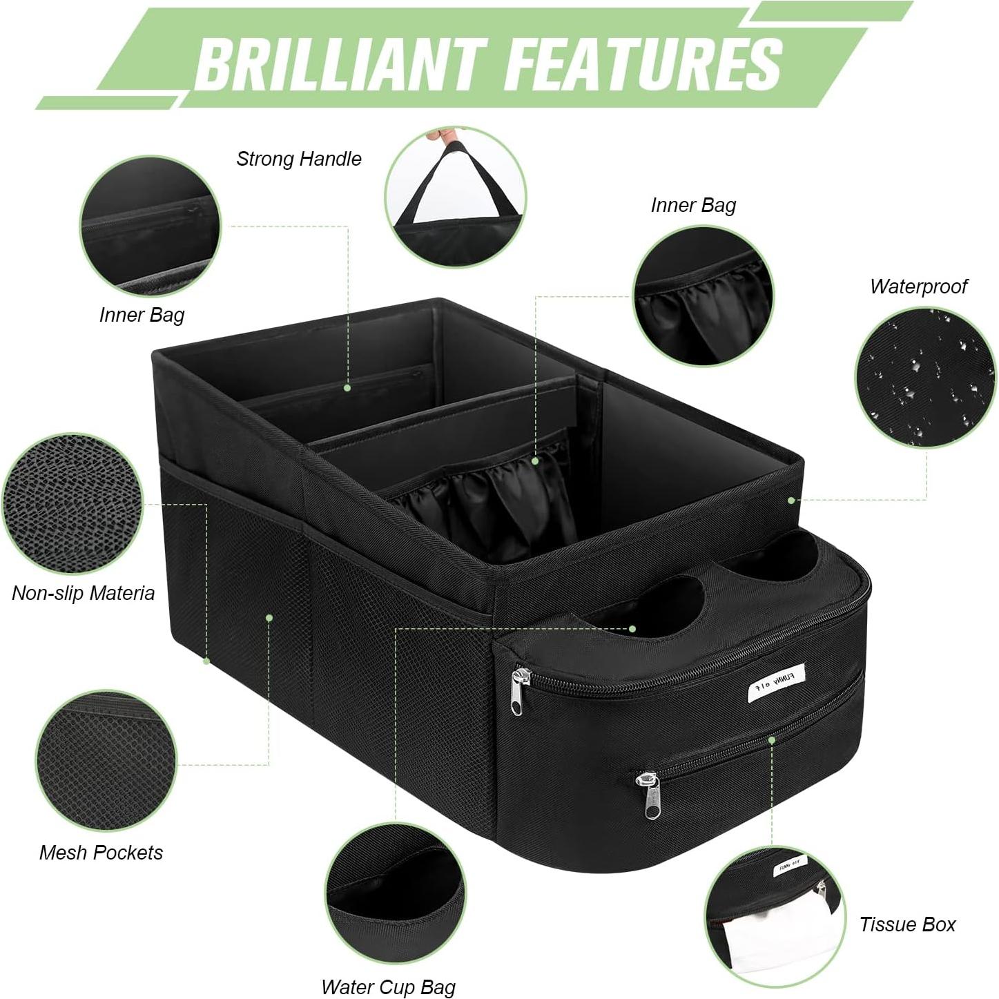 Organizador de Asiento de Coche FUNNy elf Plegable con 4 Portavasos