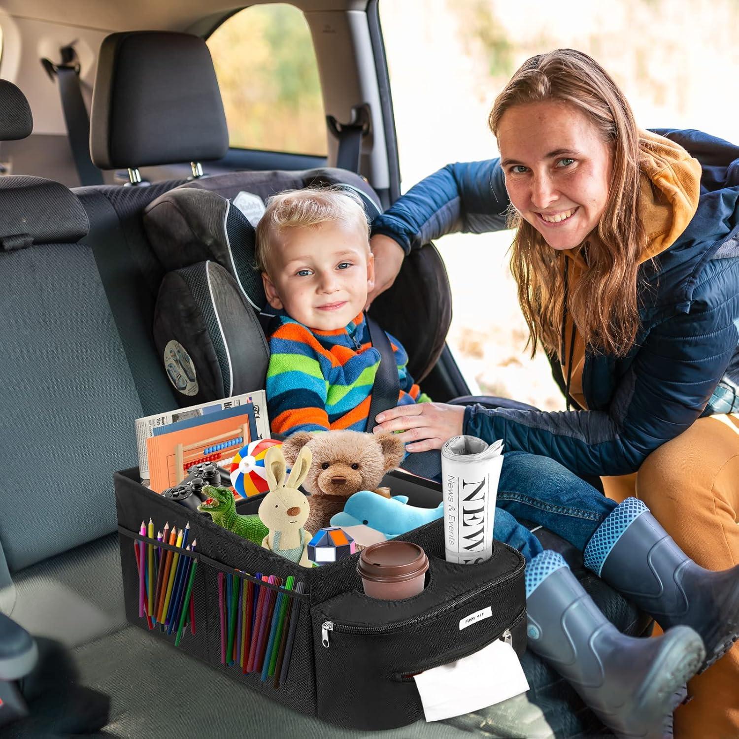 Organizador de Asiento de Coche FUNNy elf Plegable con 4 Portavasos