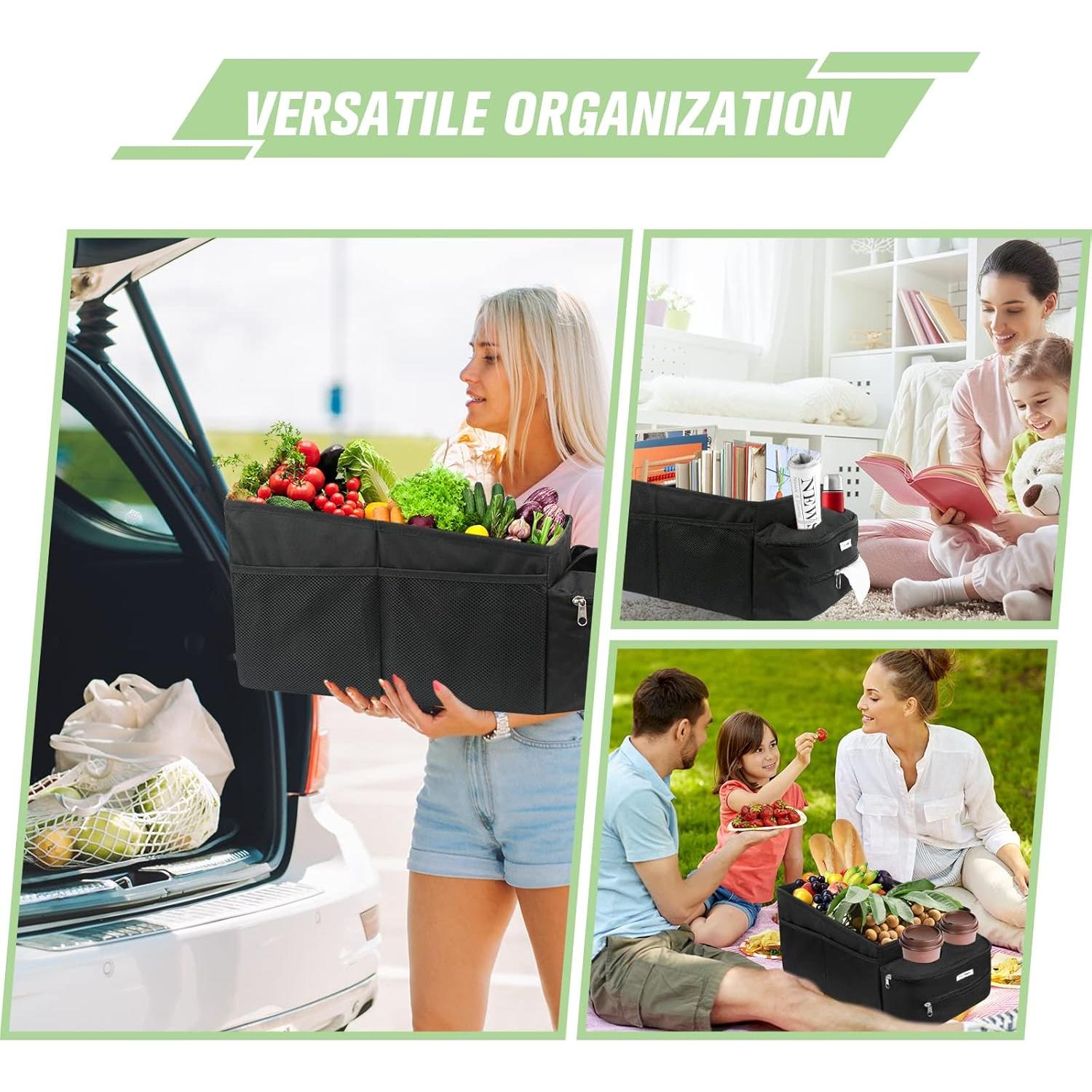 Organizador de Asiento de Coche FUNNy elf Plegable con 4 Portavasos