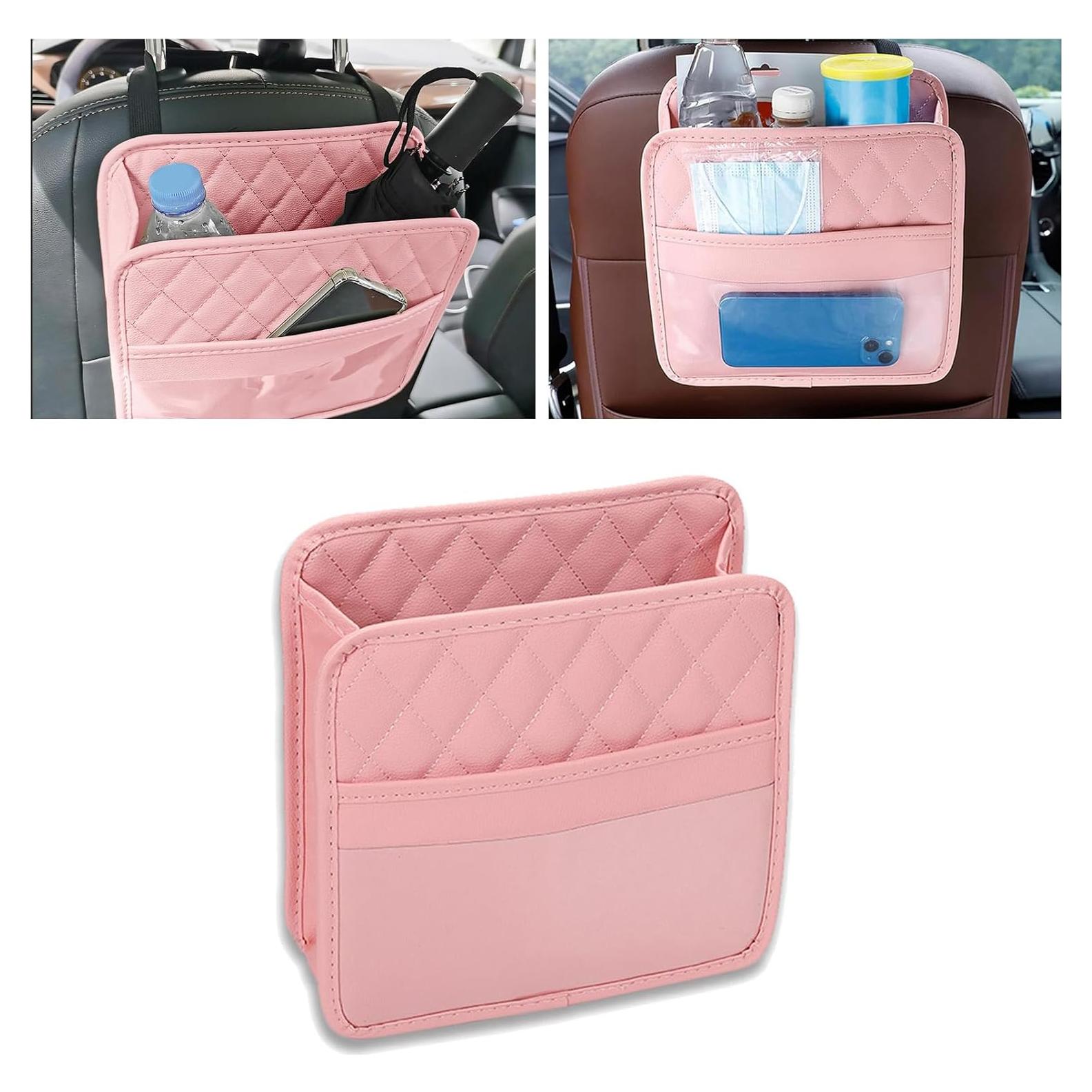 Organizador de Asiento Trasero Couslcd Rosa - Cuero PU Impermeable