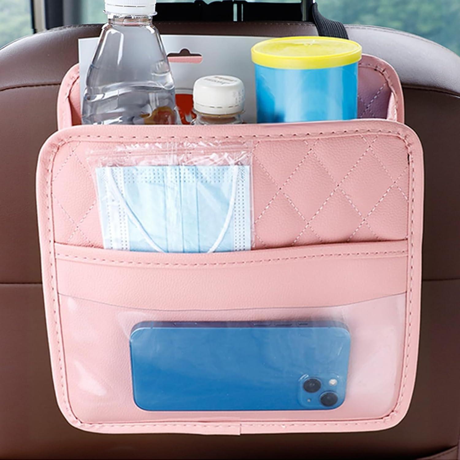 Organizador de Asiento Trasero Couslcd Rosa - Cuero PU Impermeable