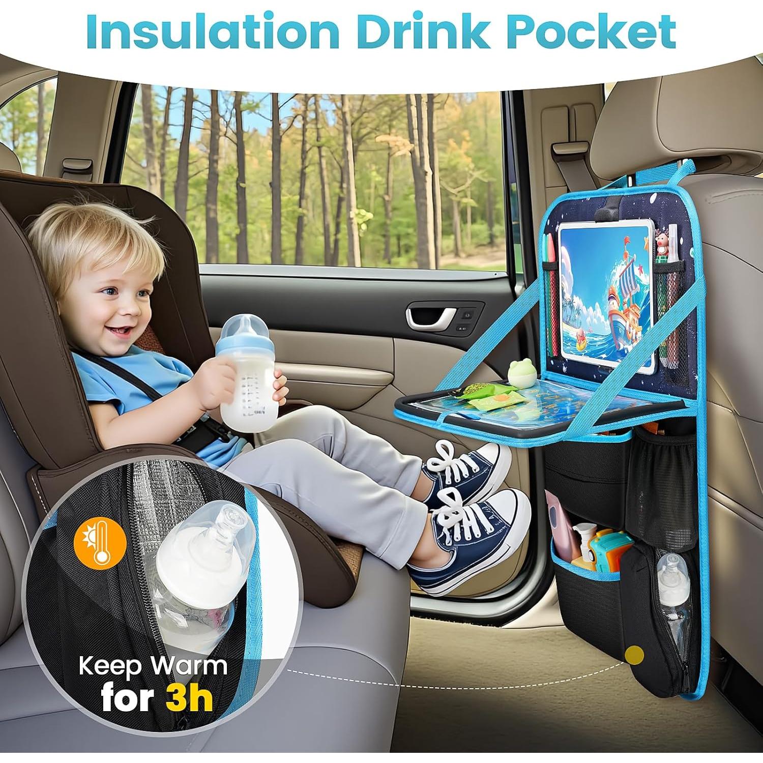 Organizador de Asiento Trasero MENZOKE con Bandeja y 7 Bolsillos