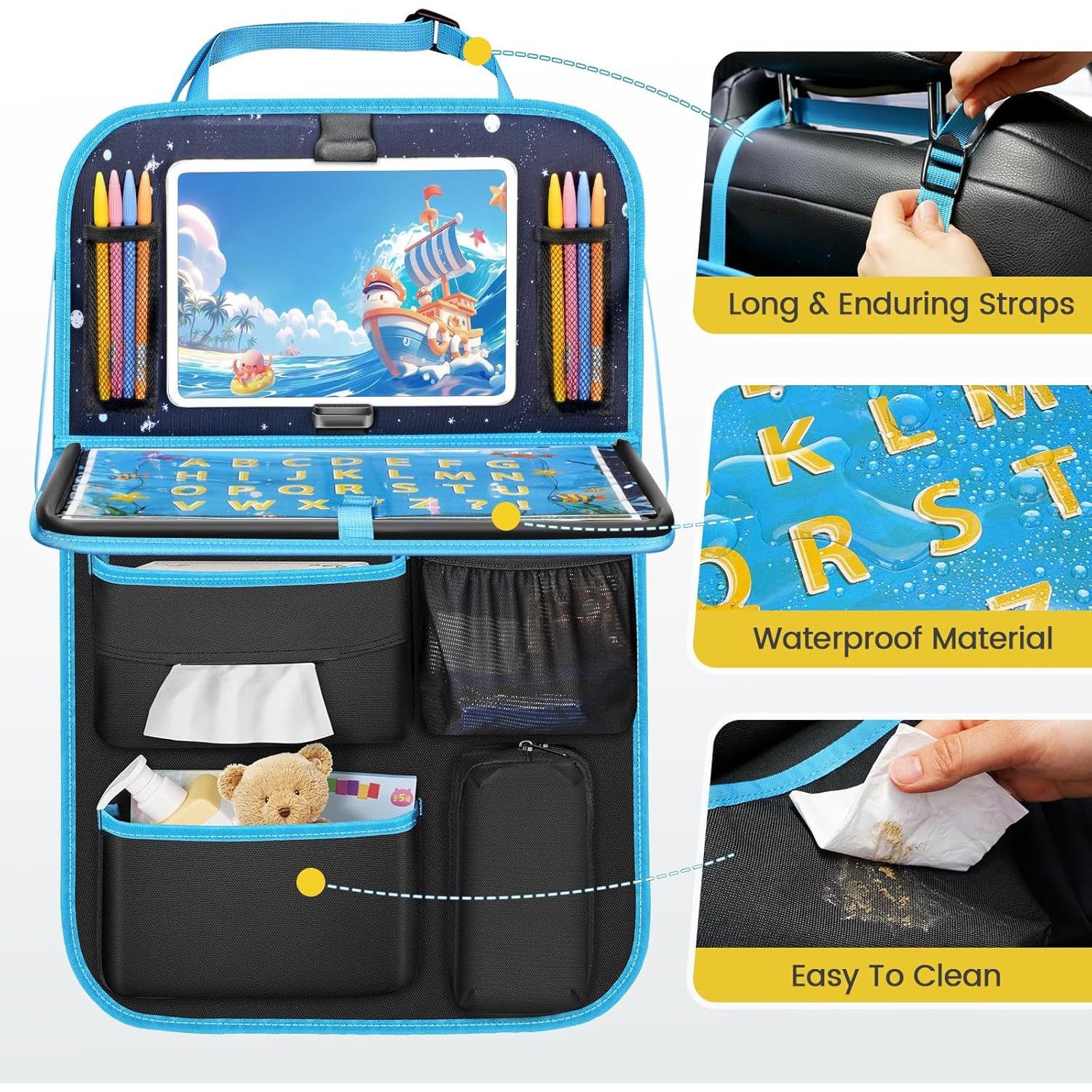 Organizador de Asiento Trasero MENZOKE con Bandeja y 7 Bolsillos