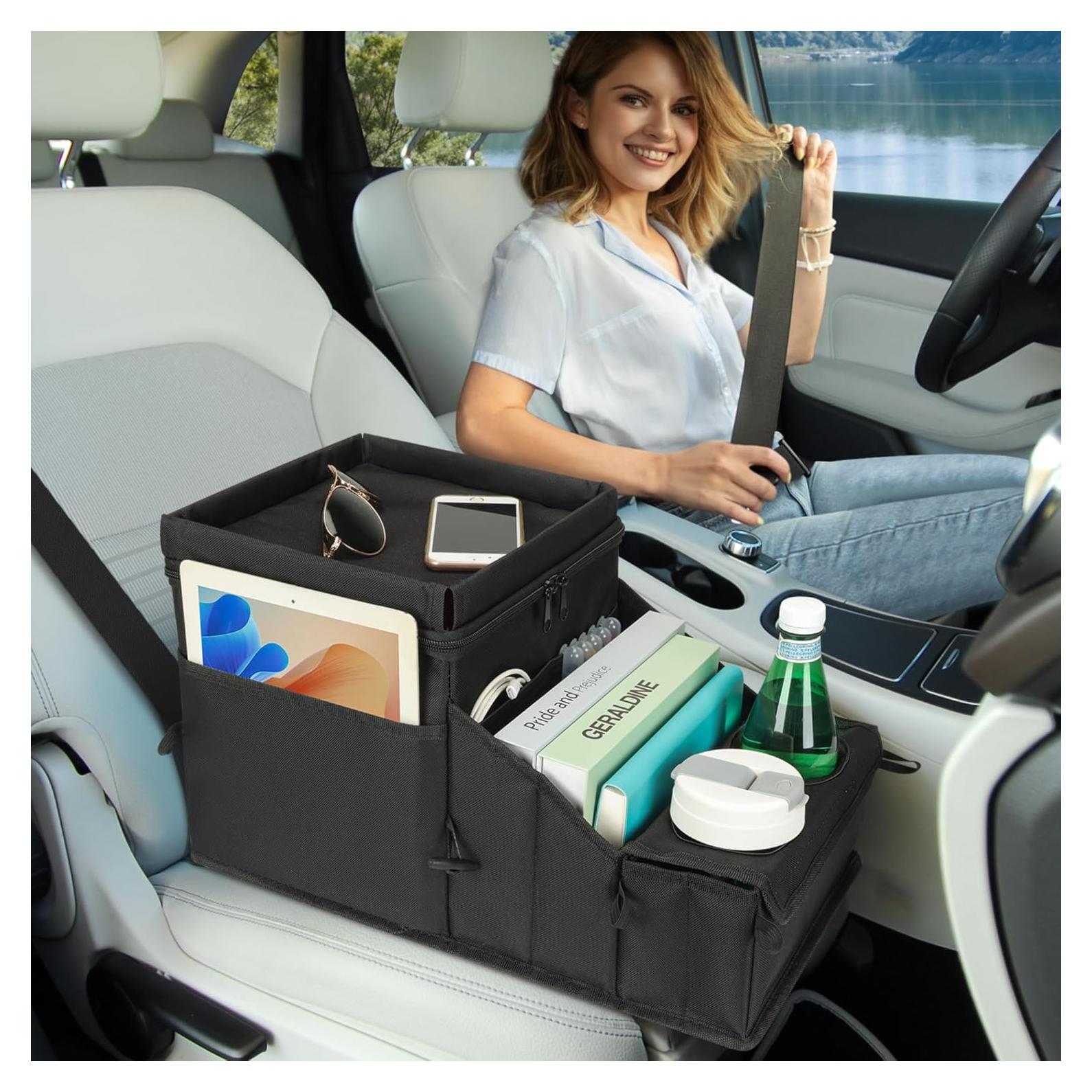 Organizador de Asiento de Coche WENRENER con Enfriador y Bandeja