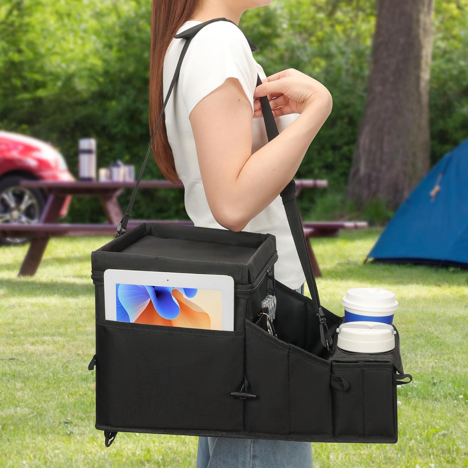 Organizador de Asiento de Coche WENRENER con Enfriador y Bandeja