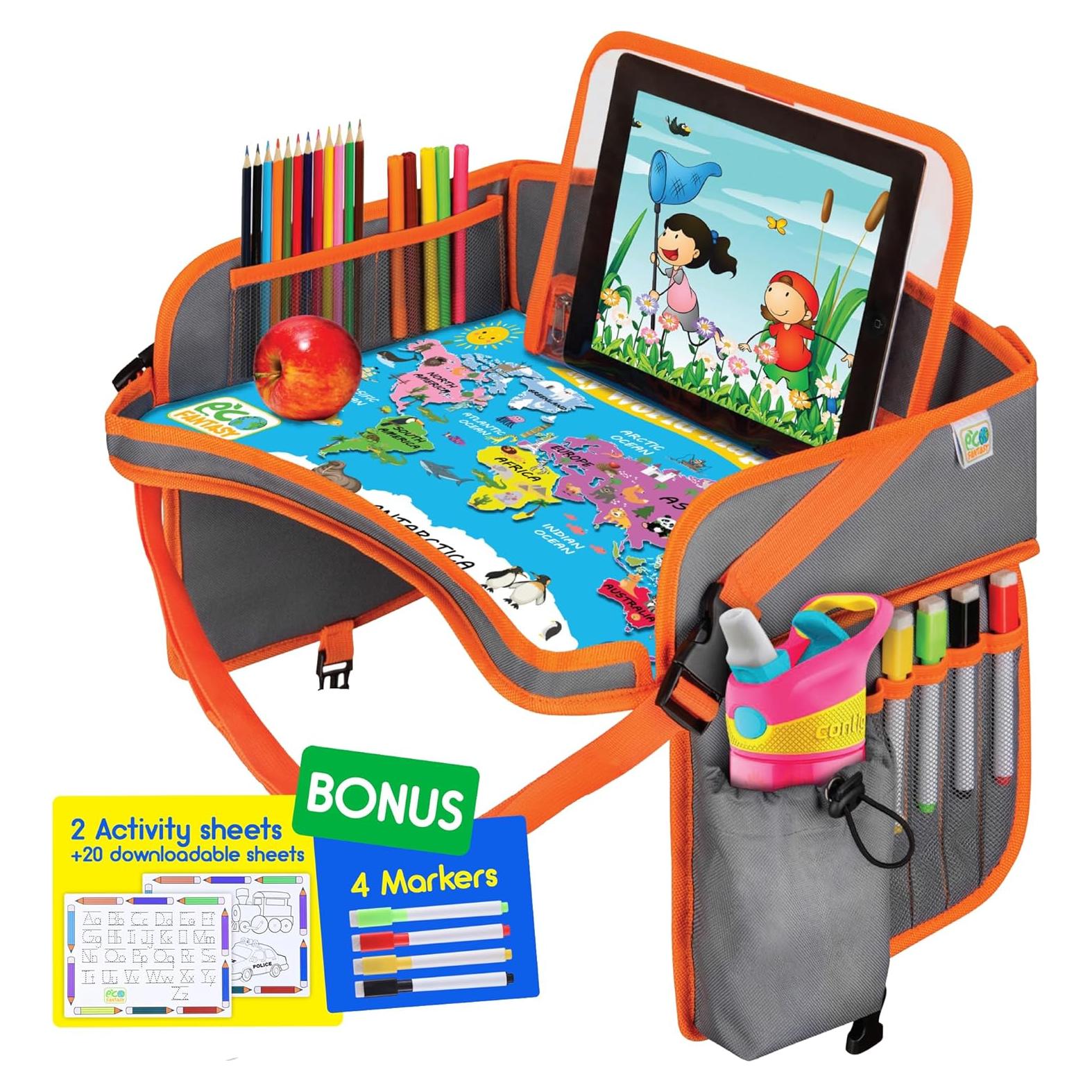 Bandeja de Viaje para Niños ECOFANTASY Naranja - Organizador Coche