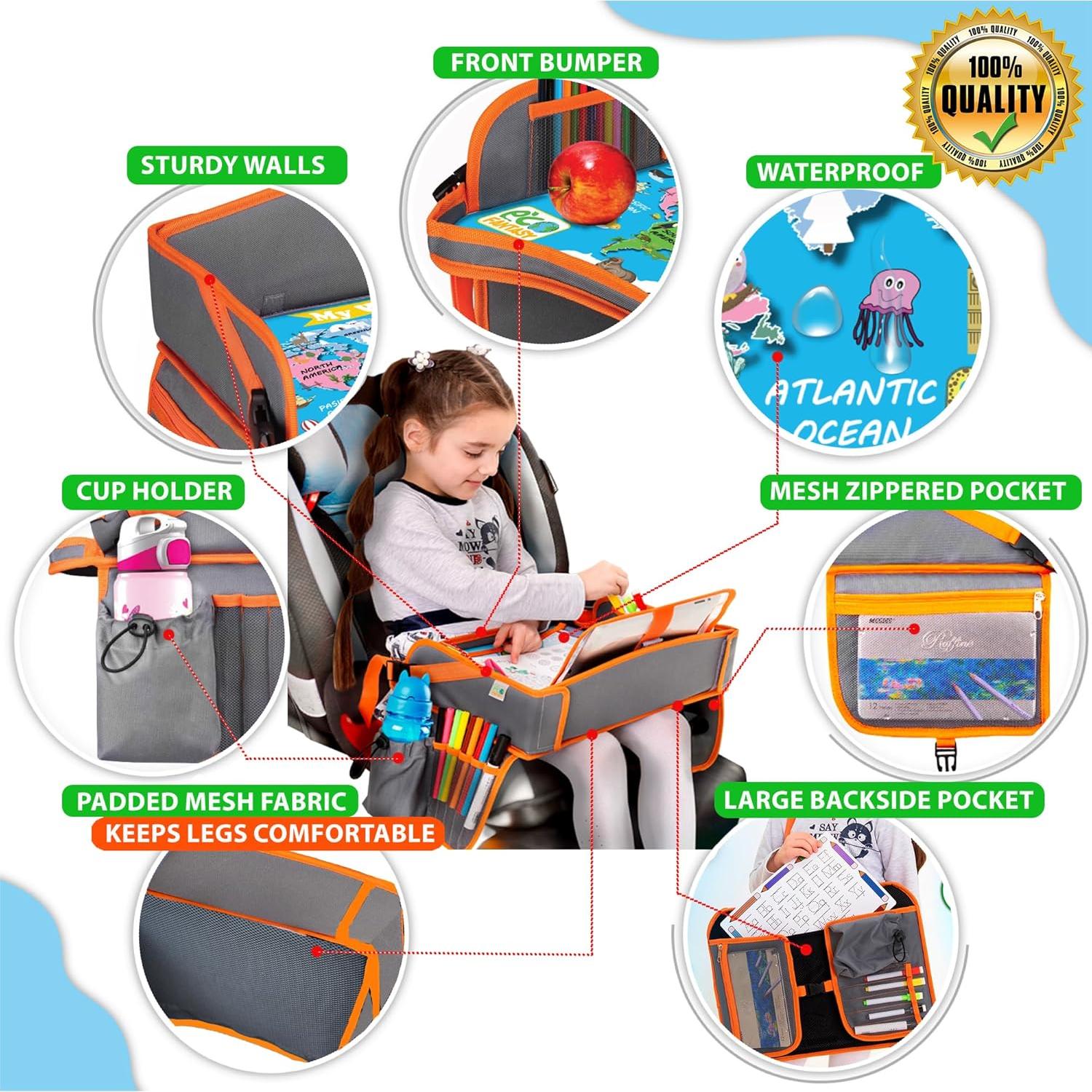 Bandeja de Viaje para Niños ECOFANTASY Naranja - Organizador Coche