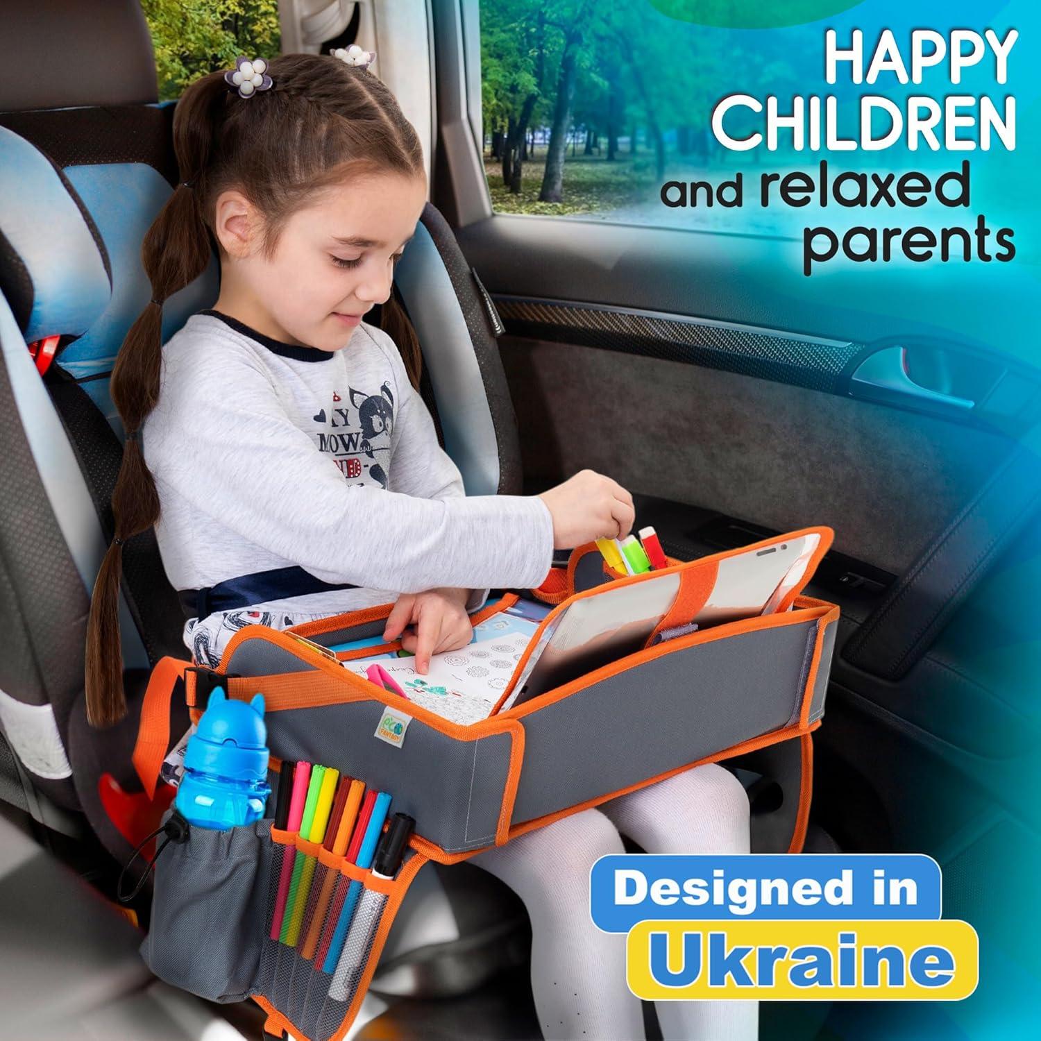 Bandeja de Viaje para Niños ECOFANTASY Naranja - Organizador Coche