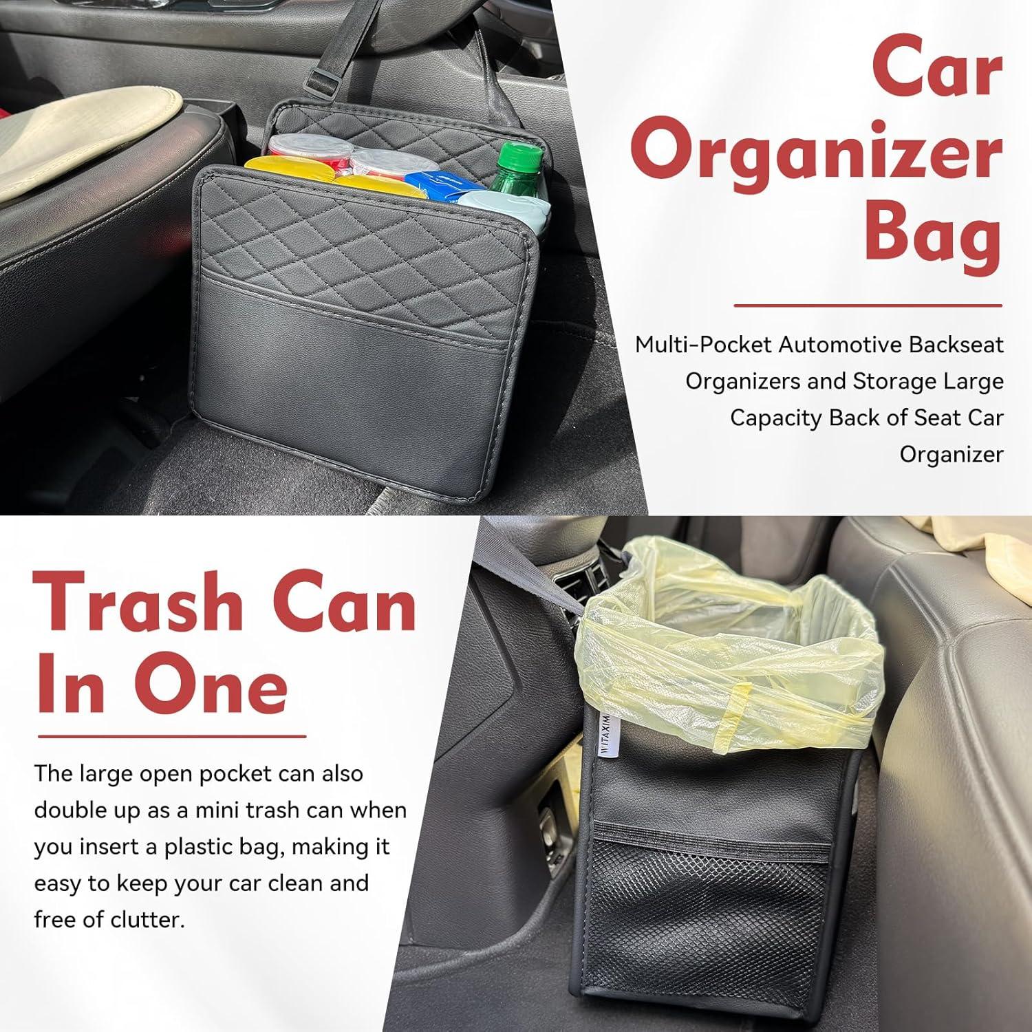 Organizador de Coche Witaxima con Basurero y Bolsillos, Negro