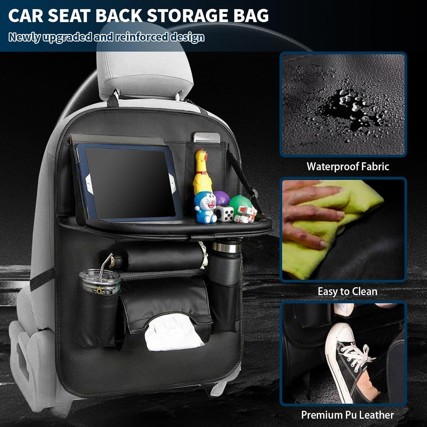 Organizador de Asiento Trasero de Coche ONISMEZ con Bandeja y 8 Bolsillos