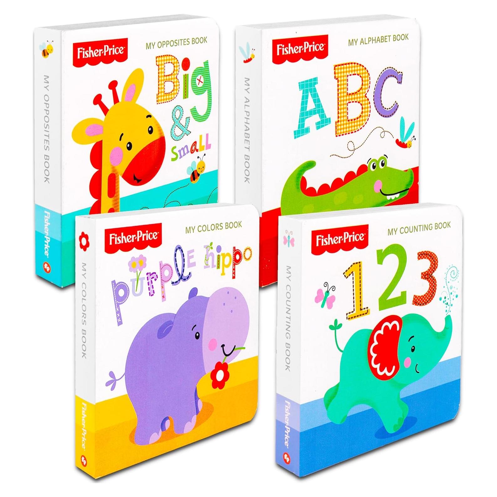 Conjunto de 4 Libros de Cartón Fisher Price para Bebés