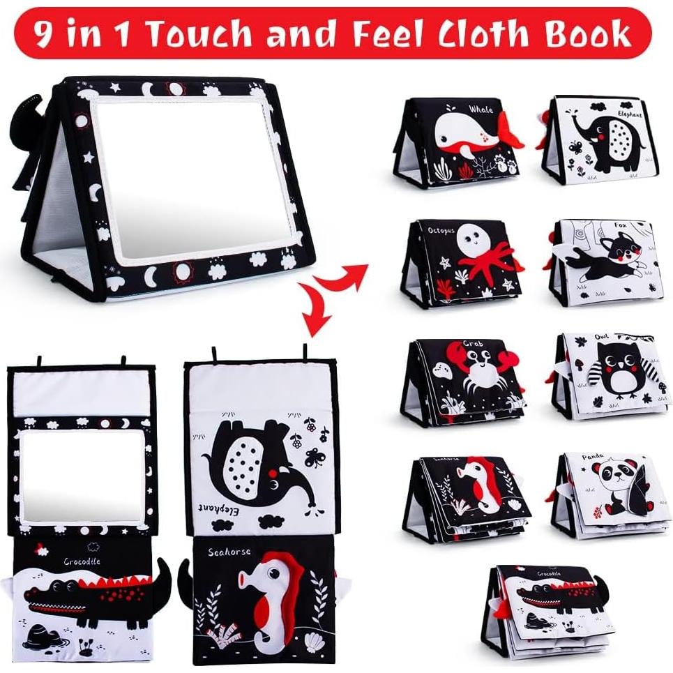 Espejo Sensorial para Bebés Oarifun 3D con Libro Suave